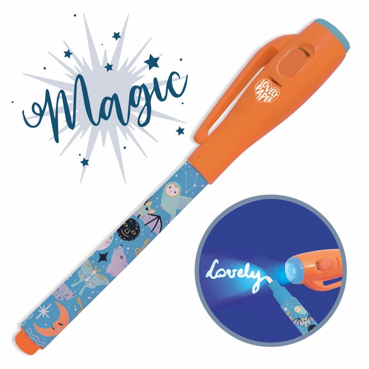 DJECO Filzstift Zauberstift mit unsichtbare Tinte Geheimstift mit UV-Lampe