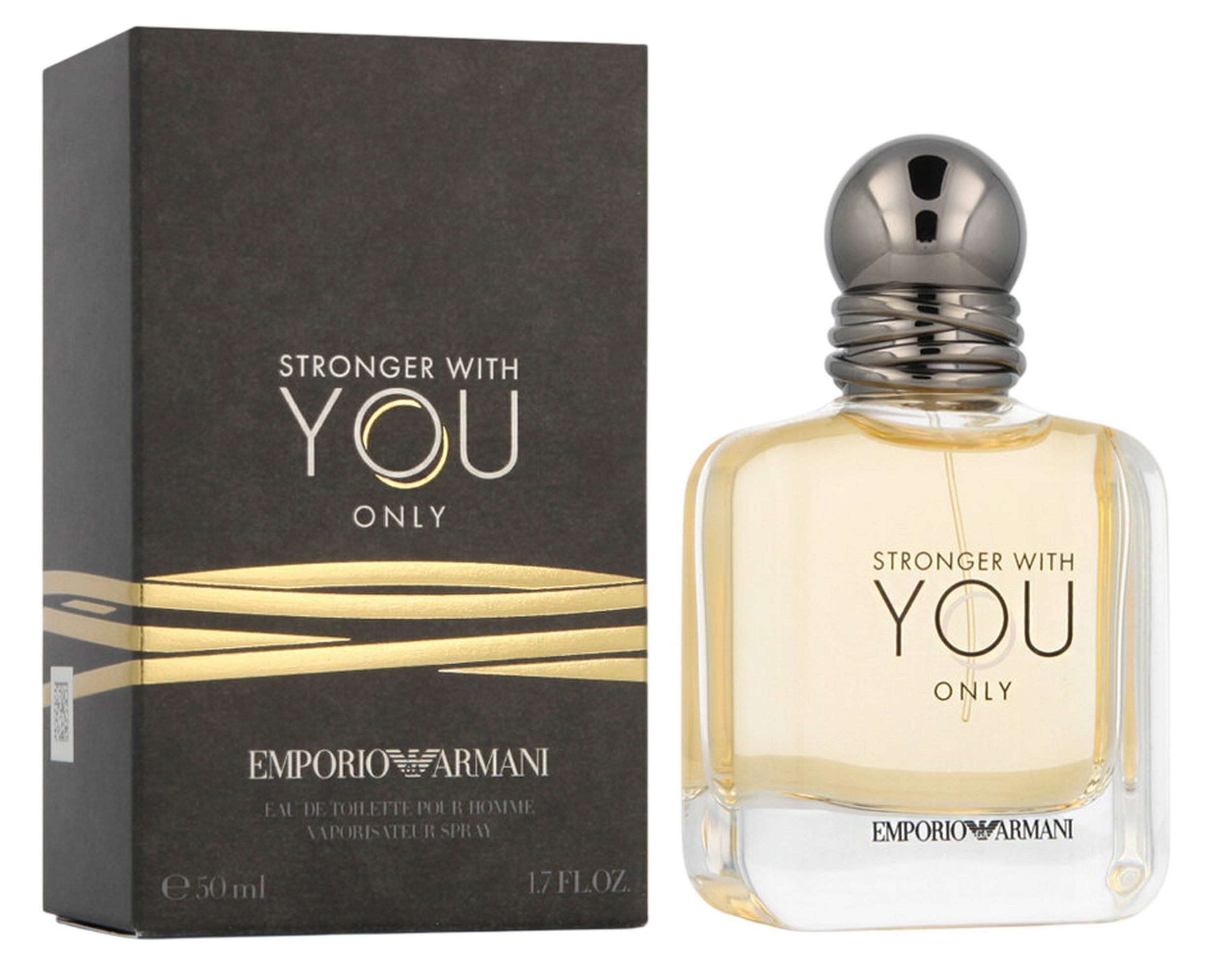 Emporio Armani Eau de Toilette Stronger With You Only EDT Herren Spray, Frisch-aromatischer Duft mit Grapefruit, Vanille und Lavendel