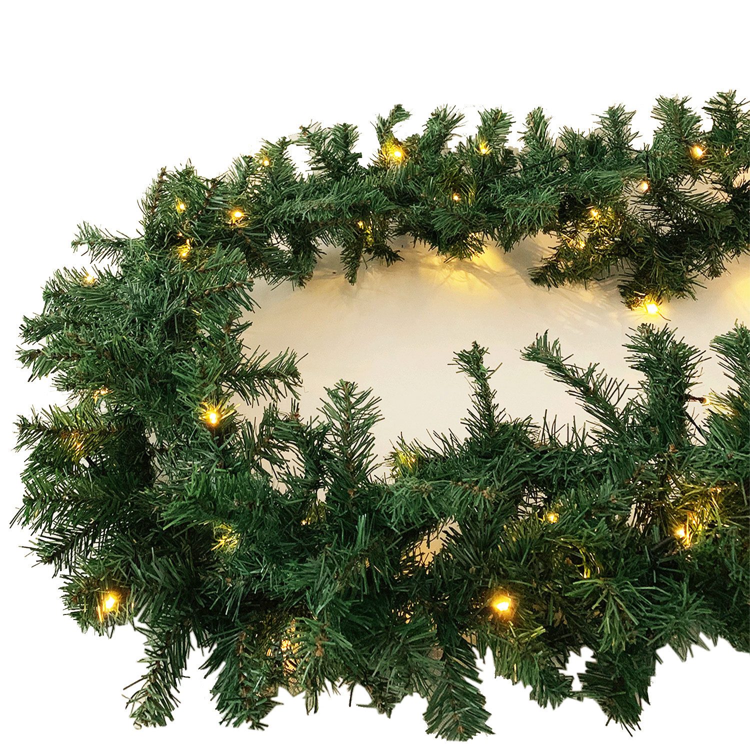 Mojawo Lichtervorhang XXL Tannengirlande Weihnachtsbeleuchtung 810cm 100 LED Batteriebetr