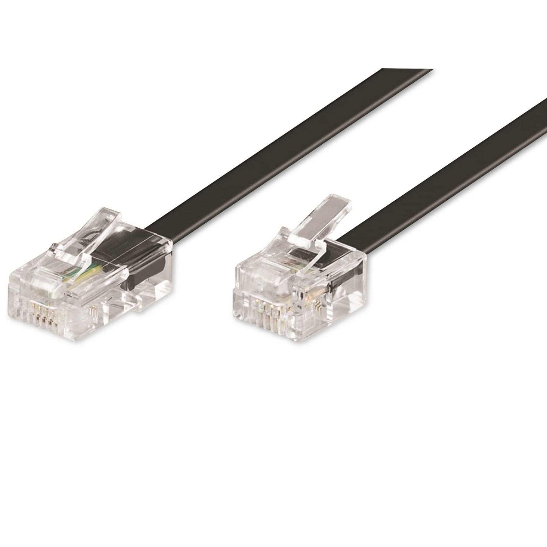 Goobay GOOBAY Telefon-Anschlusskabel, RJ11-RJ45, schwarz, 3 m Telefonkabel