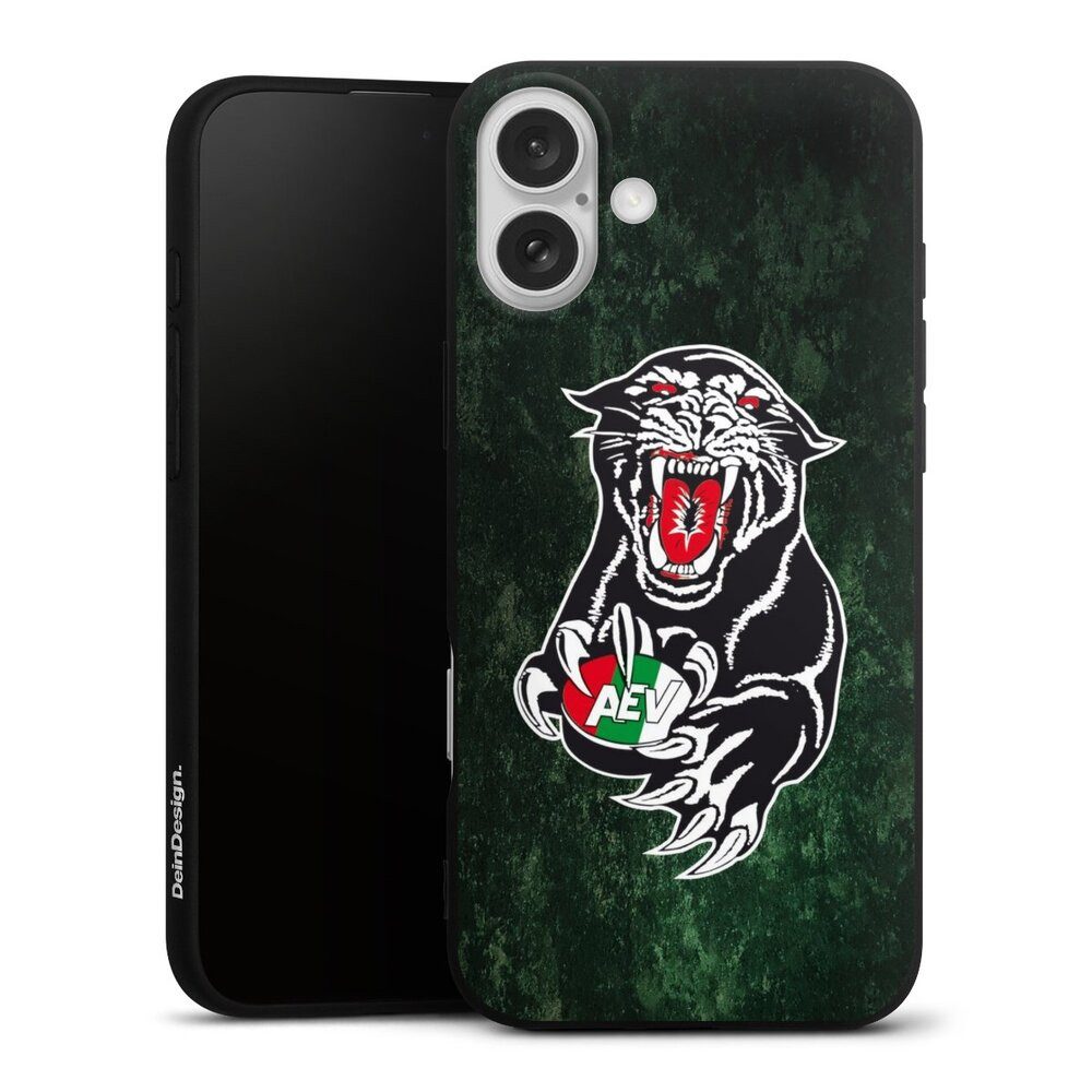 DeinDesign Handyhülle Fanartikel Augsburger Panther Eishockey Augsburger Panther Logo Grunge, Apple iPhone 16 Plus Silikon Hülle Premium Case Handy Schutzhülle