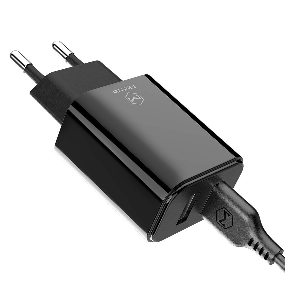 mcdodo 2xUSB Wandladegerät 2.4A Fast Charging Netzteil für Handys schwarz Schnelllade-Gerät