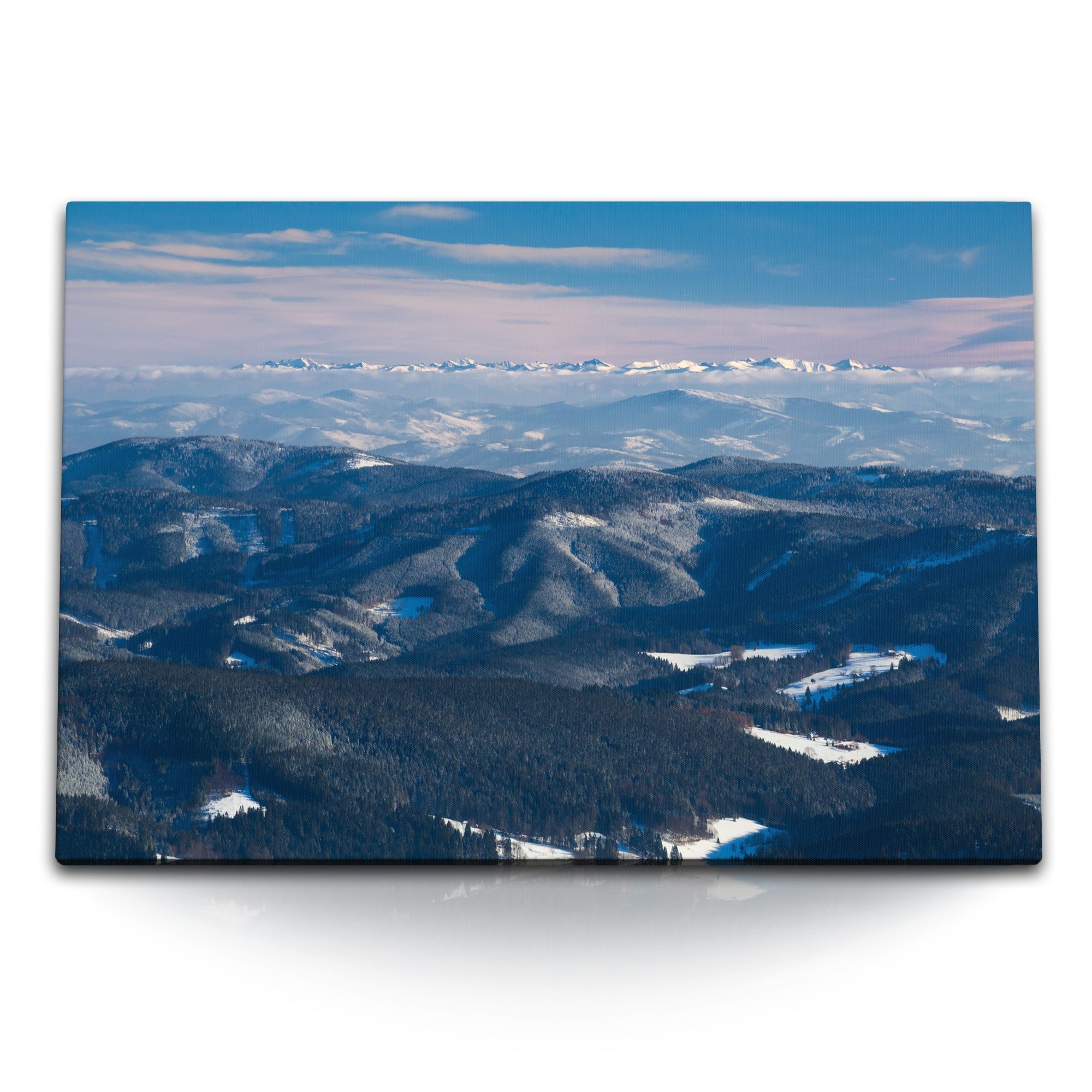 Leinwandbild 120x80cm Wandbild auf Leinwand Berge Gebirge Horizont Berglandschaft S