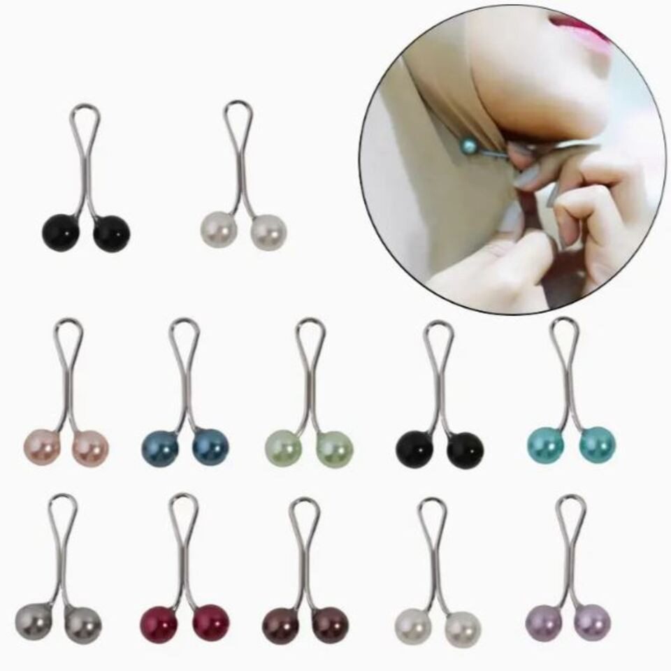 Aymasal Haarclip Kopftuch Anstecknadel Brosche Perlenclips Hijab Schal 12/2 günstig online kaufen