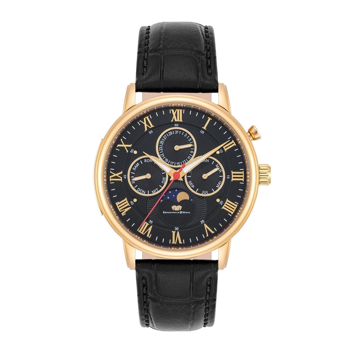 Rhodenwald & Söhne Multifunktionsuhr Moontime II gelbgold, mit Quarzwerk günstig online kaufen