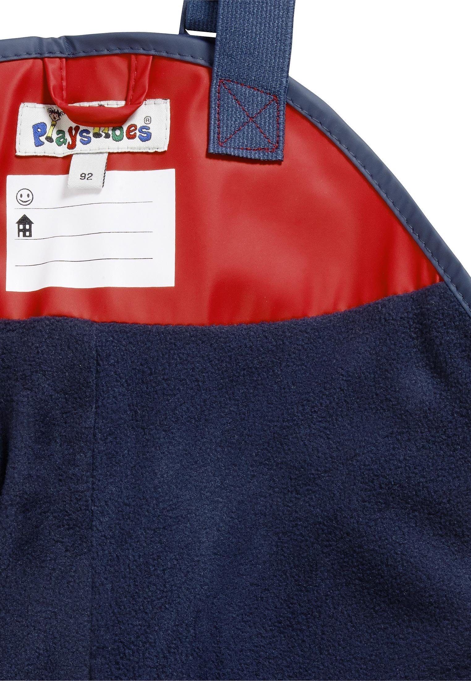 Playshoes Regenhose Fleece-Trägerhose gefüttert