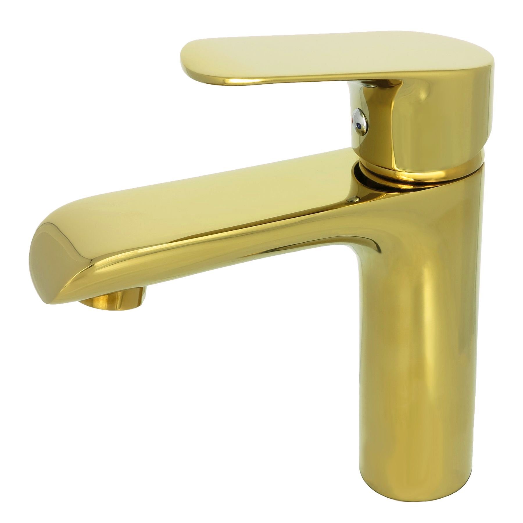 Waschtischarmatur Chrom/Gold Einhebelmischer massiv 24 Karat Wasserhahn 
