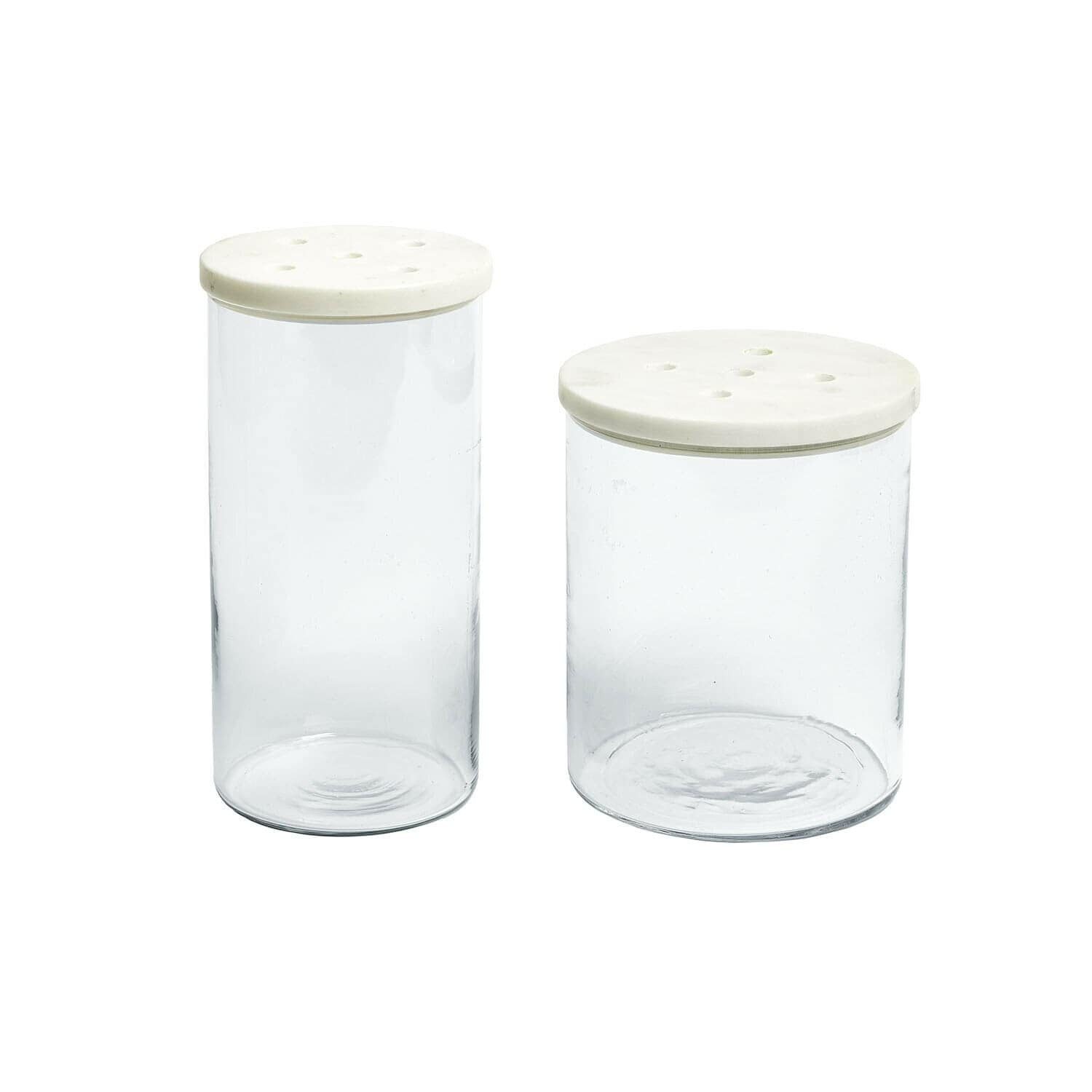 Mirabeau Vorratsdose Glasdose 2er Set Rosanella klar, Glas, Deckel: Marmor