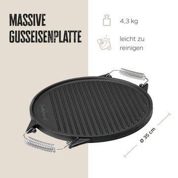 Grillfürst Grillplatte Grillfürst Universal Grillplatte rund / Wendeplatte aus Gusseisen Ø 35 cm