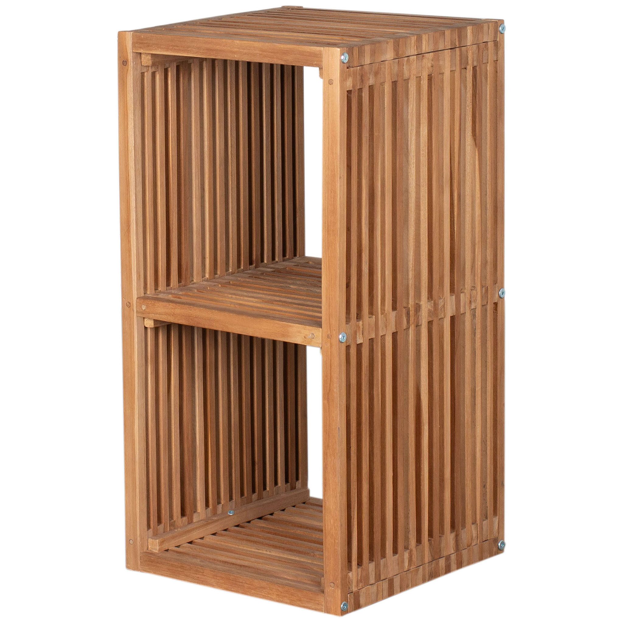 bene living Regal Outdoor-Regal mit 2 Fächern - Teakholz, 1-tlg., massives Teakholz Regal mit offenen Ablagefächern