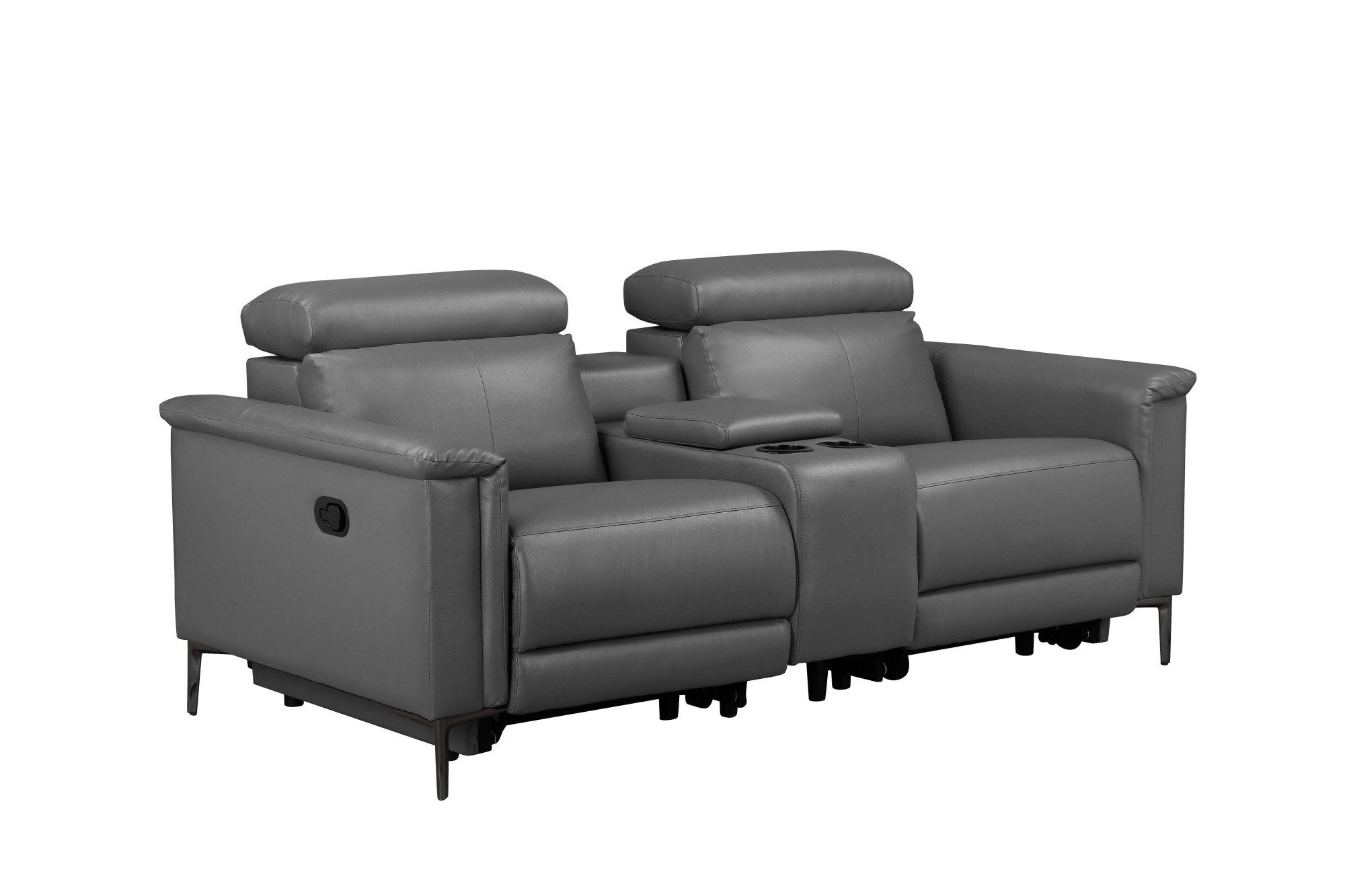 OTTO home 2-Sitzer LUND,Lederoptik, Kinosofa, Relaxfunktion, TV-Sessel, man./elektrisch, elektri. mit USB-A, Kopfteilverstellung, Getränkehalter u. Staufach
