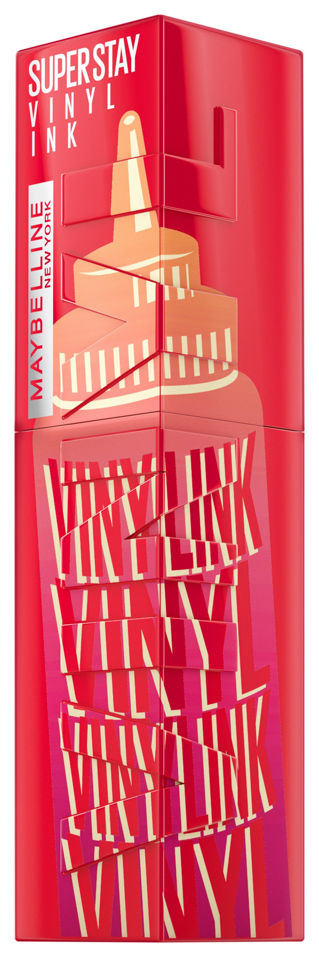MAYBELLINE NEW YORK Lippenstift SUPER STAY VINYL INK, mit mattem Finish, flüssige Textur, bis zu 16h Halt