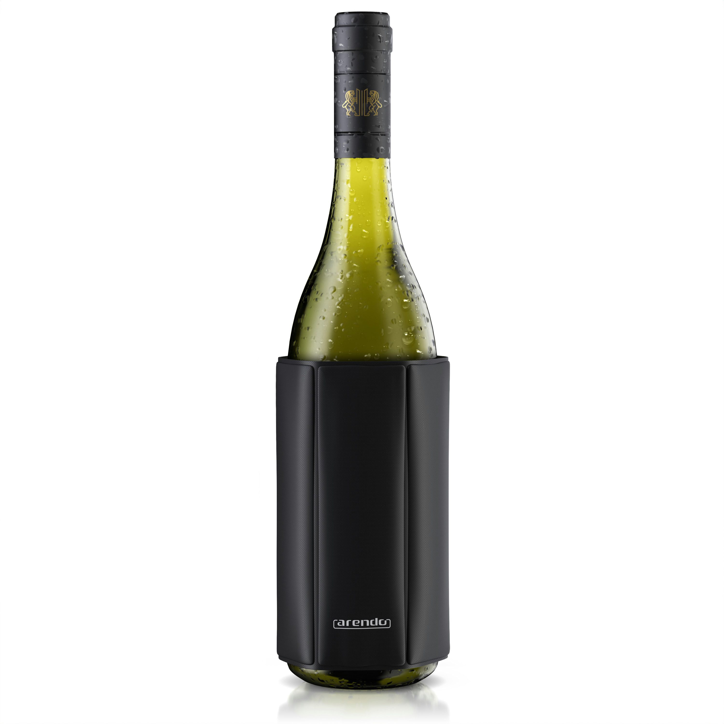 Arendo Wein- und Sektkühler Flaschenkühler Manschette, - flexibel von 7,5 bis 10 cm Flaschen Ø, ideal für unterwegs, hält bis zu 2 Stunden kühl, wasserabweisend