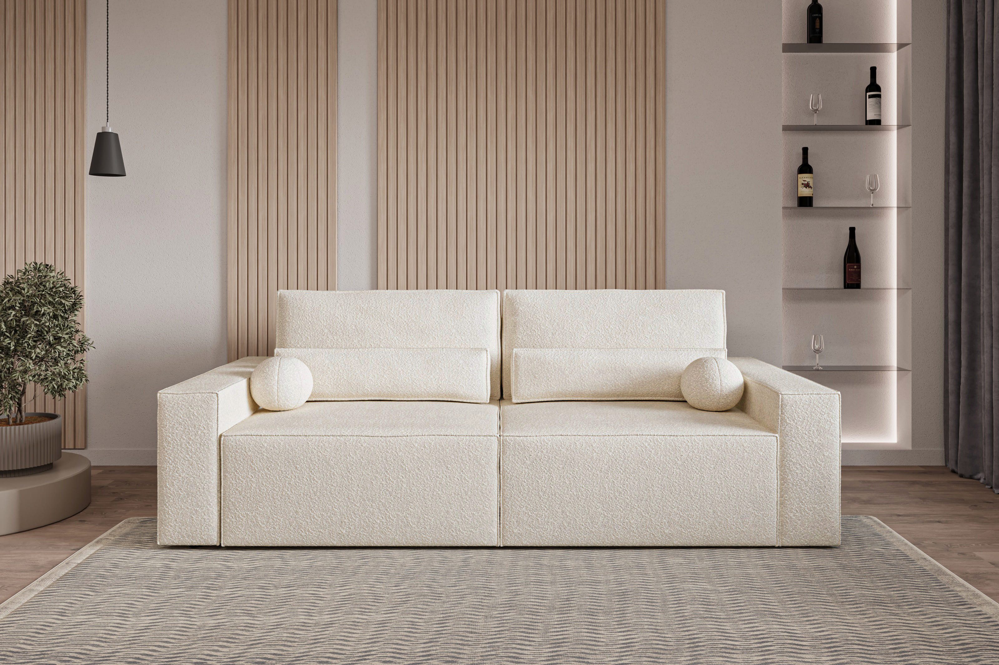 MOEBLO Sofa Denver mini aus Bouclé, günstig online kaufen