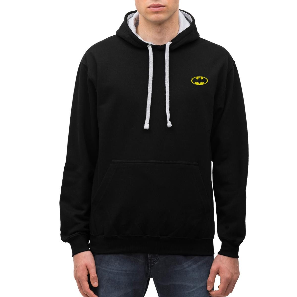Spreadshirt Hoodie DC Comics Batman Original Logo Stick Unisex Kontrast Hoodie (1-tlg)