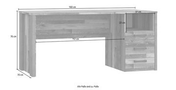 FORTE Schreibtisch Clif, Breite 160 cm