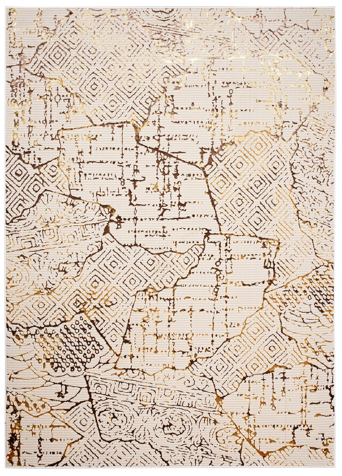 Tapiso Designteppich GOLDEN, rechteckig, Höhe: 16 mm, Wohnzimmer, Schlafzim günstig online kaufen