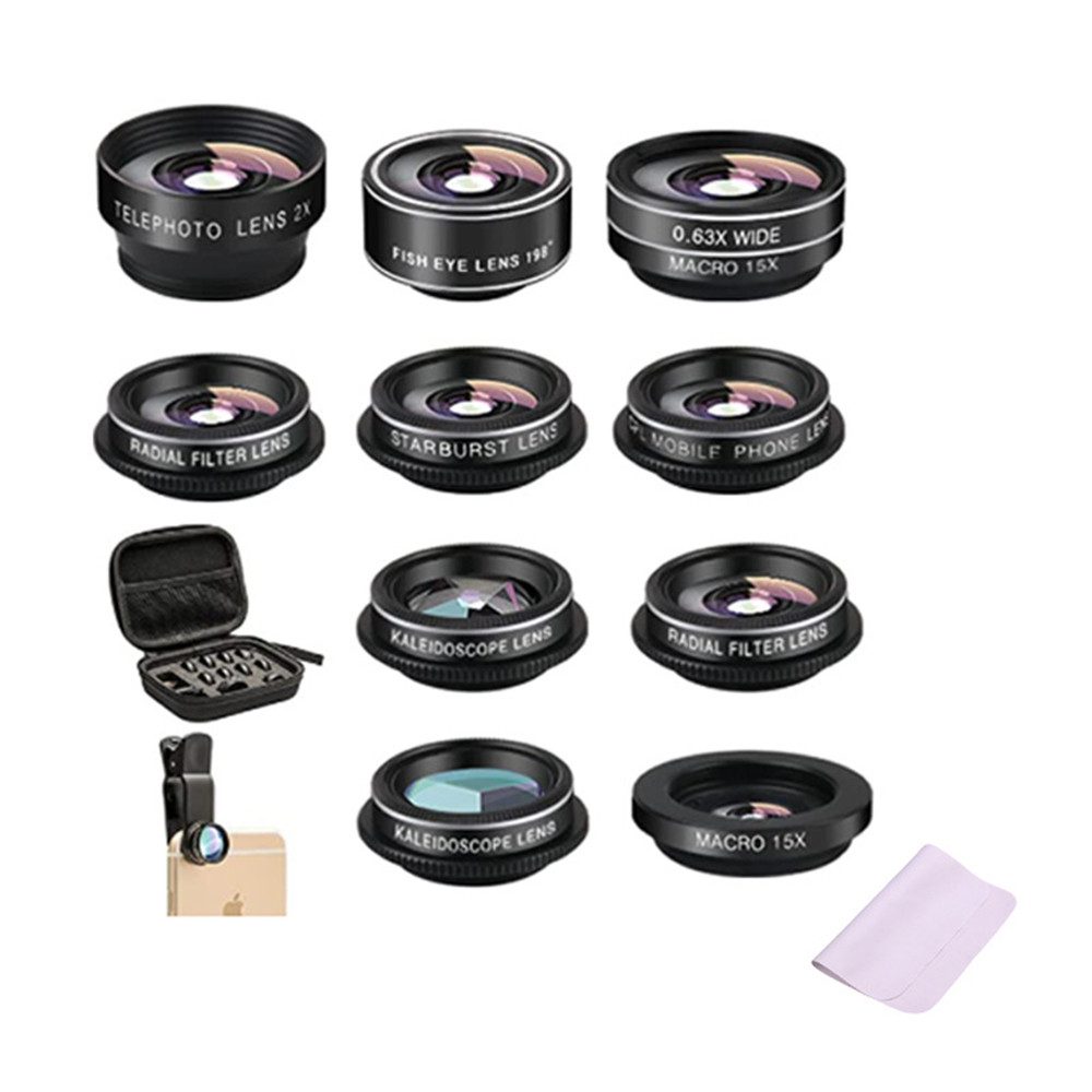 GelldG Handy Kamera-Objektiv Set, Weitwinkelobjektiv und Makroobjektiv Makroobjektiv