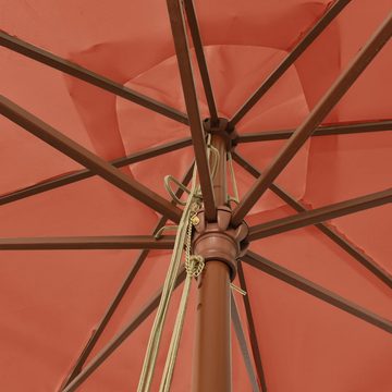 furnicato Sonnenschirm mit Holzmast Terrakotta 300x300x273 cm