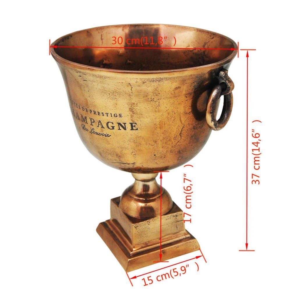 Kupfer vidaXL Braun Champagner-Kühler Skulptur Pokal