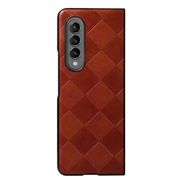 Wigento Handyhülle Für Samsung Galaxy Z Fold4 5G Waben Design Hart Cover Handy Tasche Hülle Etuis Rot