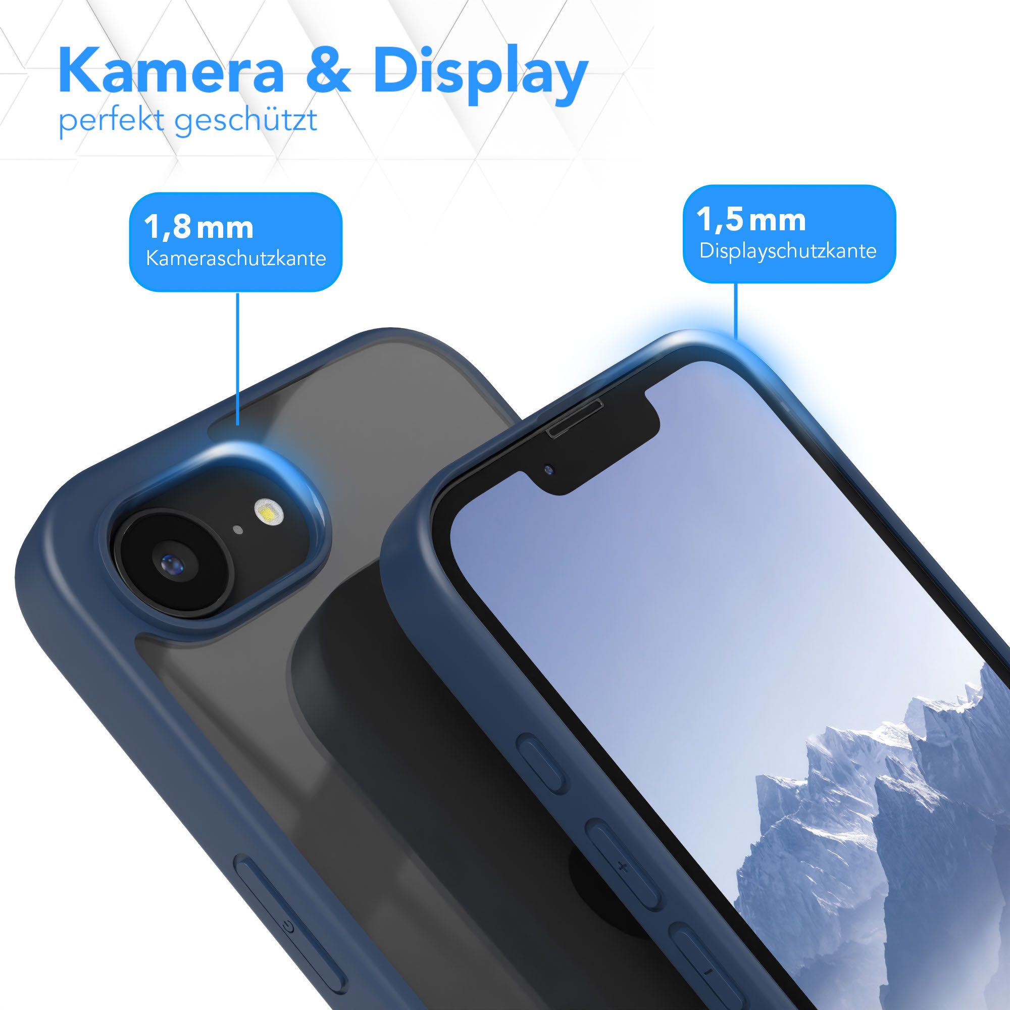 EAZY CASE Handyhülle Bumper Case für Apple iPhone 17e 6,1 Zoll, Handyhülle Dünn mit Kameraschutz Hybrid Handyhülle Rand Nacht Blau