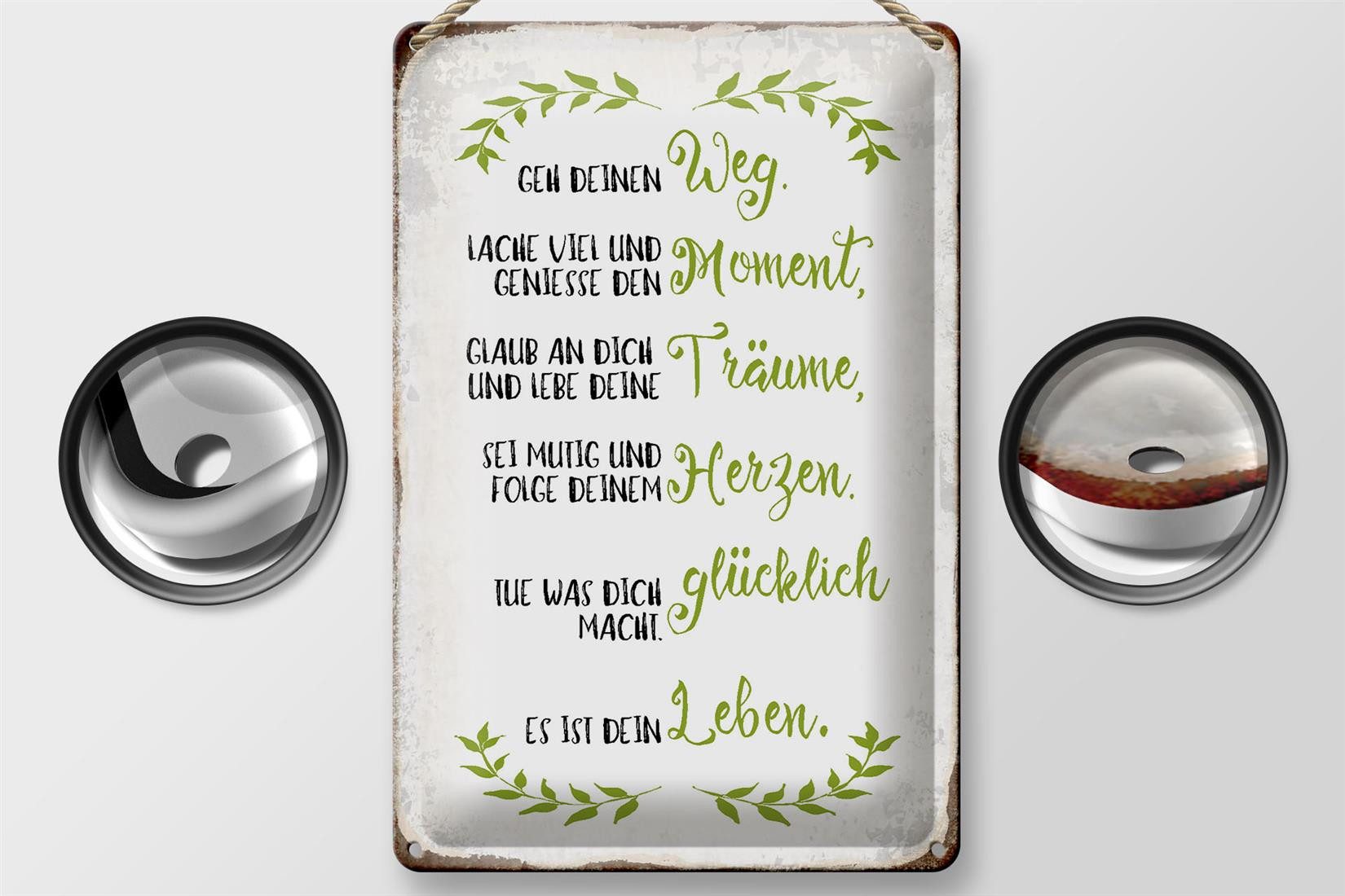 Femer GmbH Metallschild Spruch 20x30cm geh deinen Weg lache viel, (1 St), g günstig online kaufen
