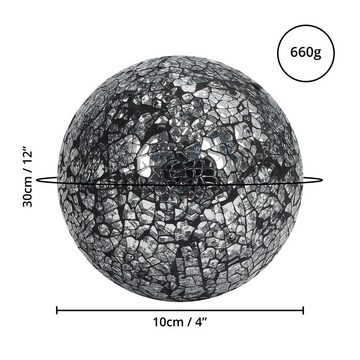 Belle Vous Dekoobjekt Silver Decor Balls (3-Pack) - 10 cm Diameter, Silberne Glasdekorbälle - 10 cm Durchmesser - Zuhause, Tisch, Garten