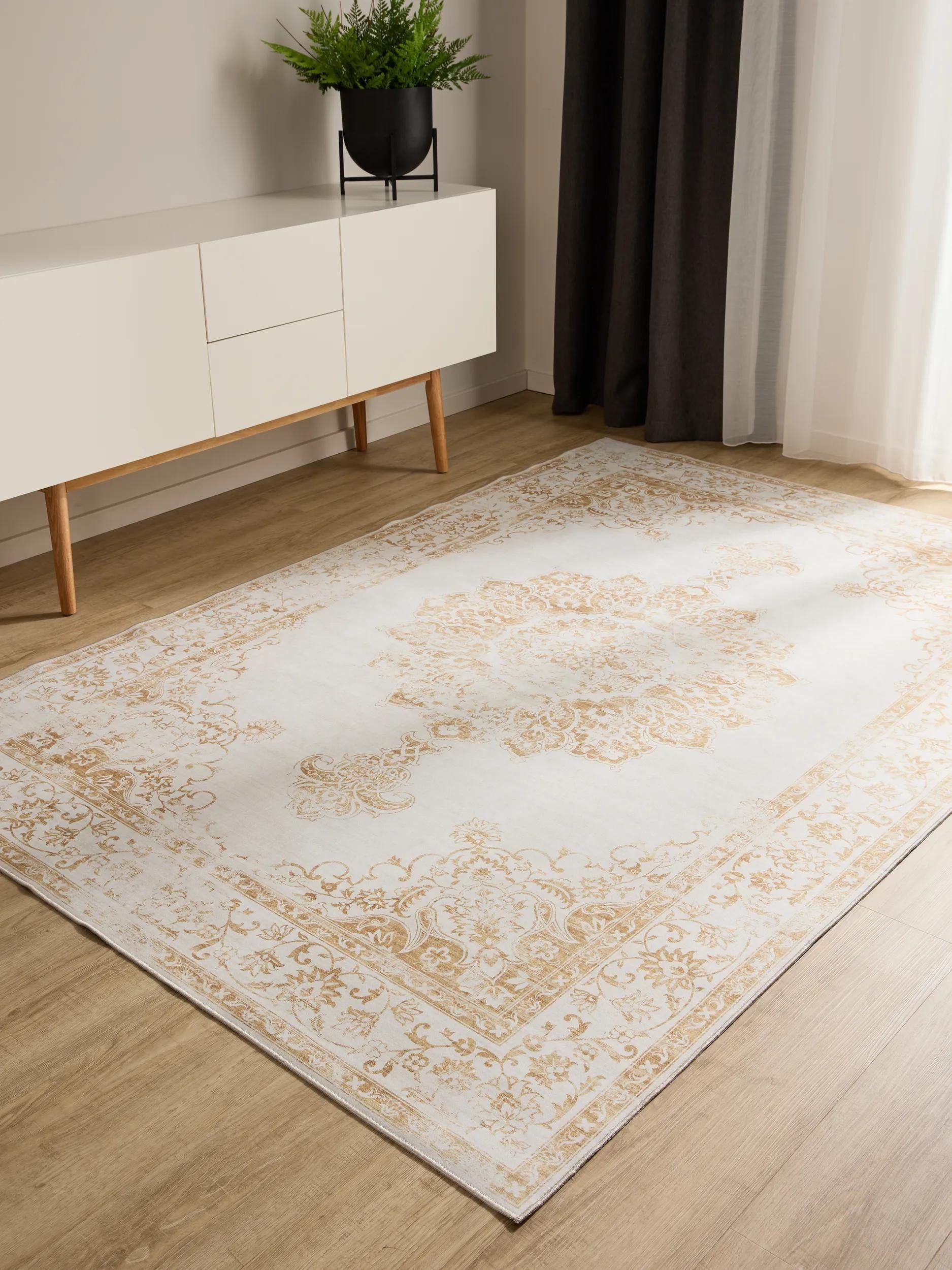 benuta Teppich George, rechteckig, Höhe: 5 mm, Vintage-Look, Kurzflor, Teppich Wohnzimmer, Schlafzimmer, Waschbar