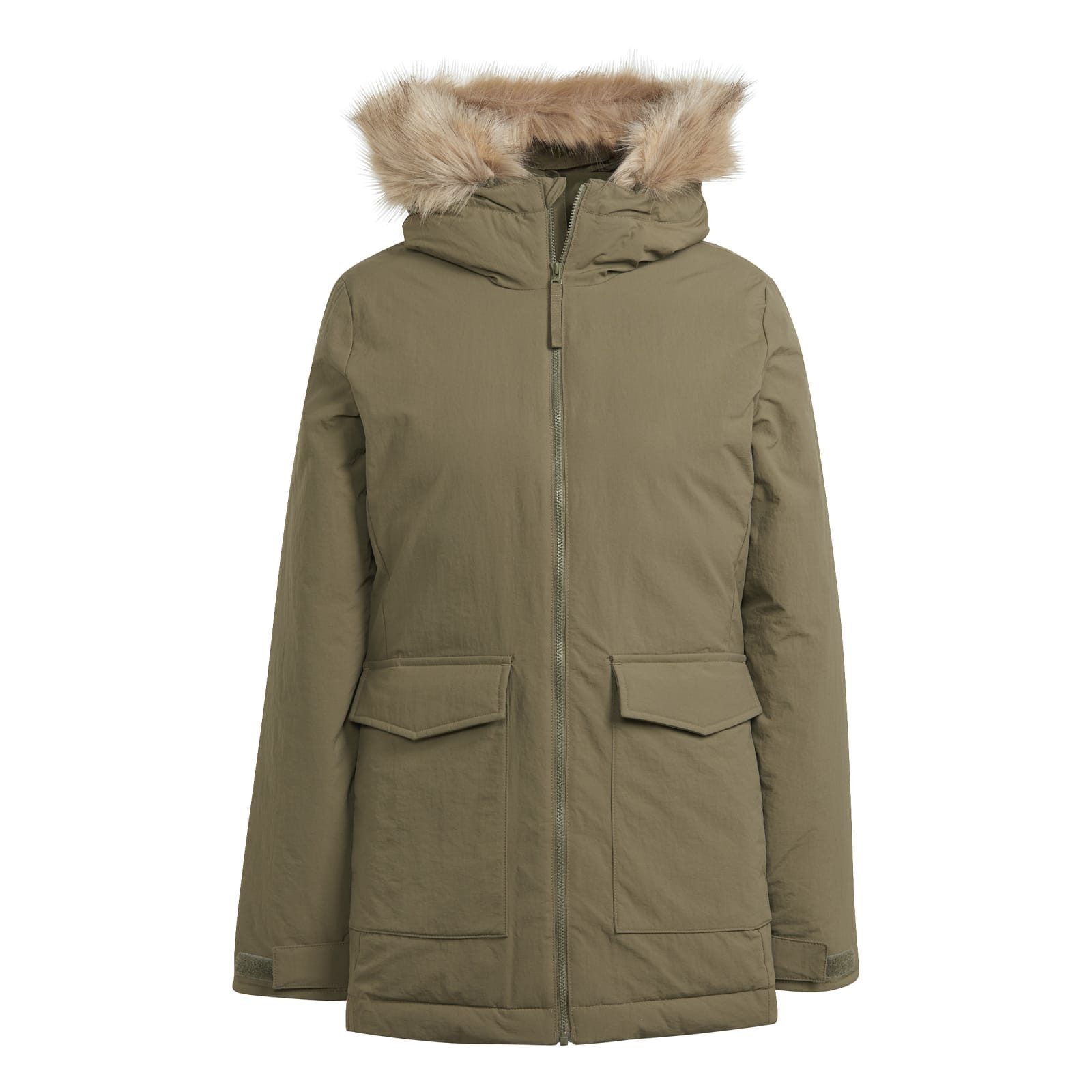 adidas Performance Wintermantel Hooded Fur Parka (wasserabweisend) braun Da günstig online kaufen