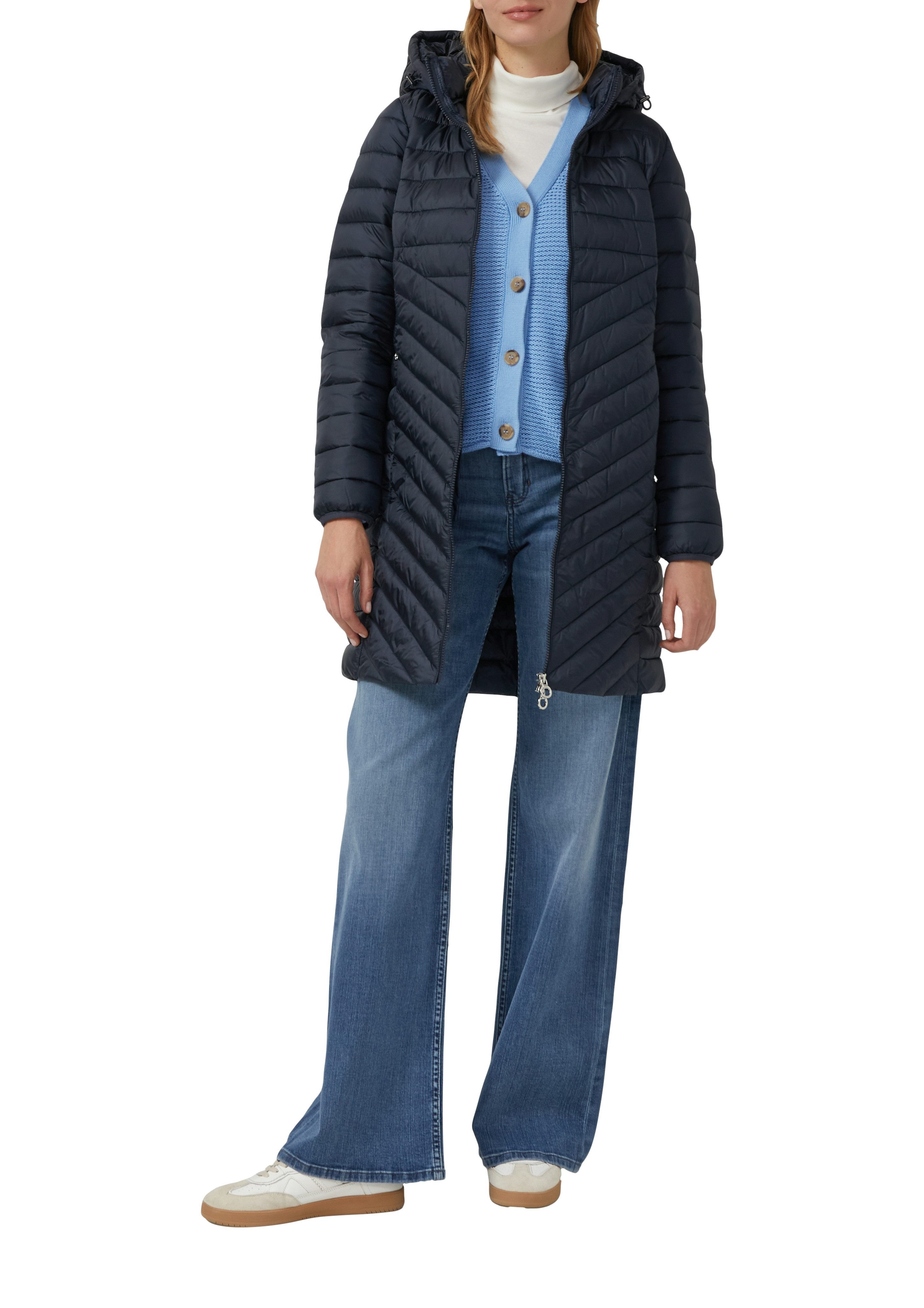 s.Oliver Steppmantel im Slim Fit, abnehmbare Kapuze günstig online kaufen