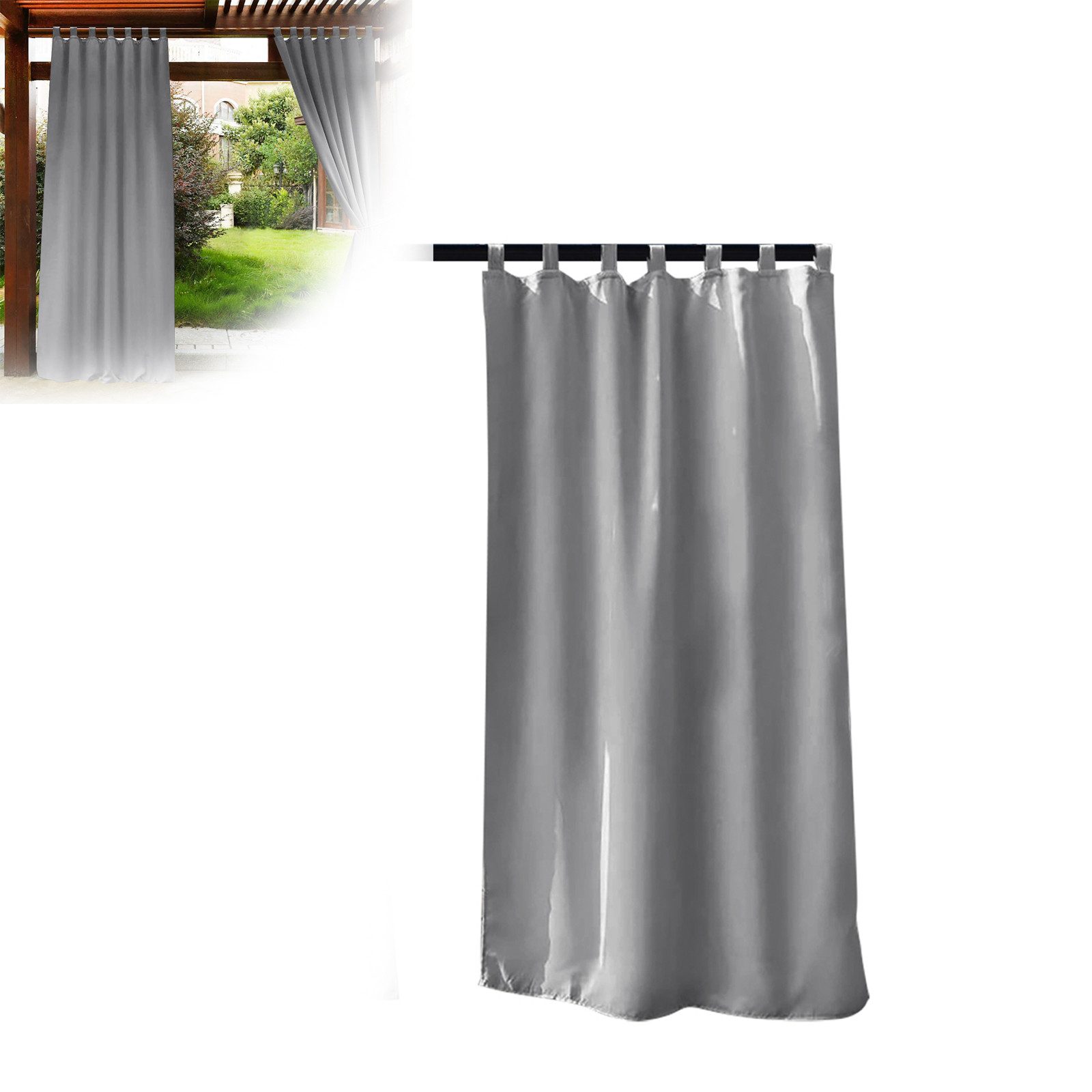 BTTO V&G Schiebegardine Verdunkelungsvorhang Wärmeisolierte OutdoorVorhänge,Wasserdicht (1 St), Schlaufen Magic Tape Gardinen, Blickdicht Terrassenpaneele