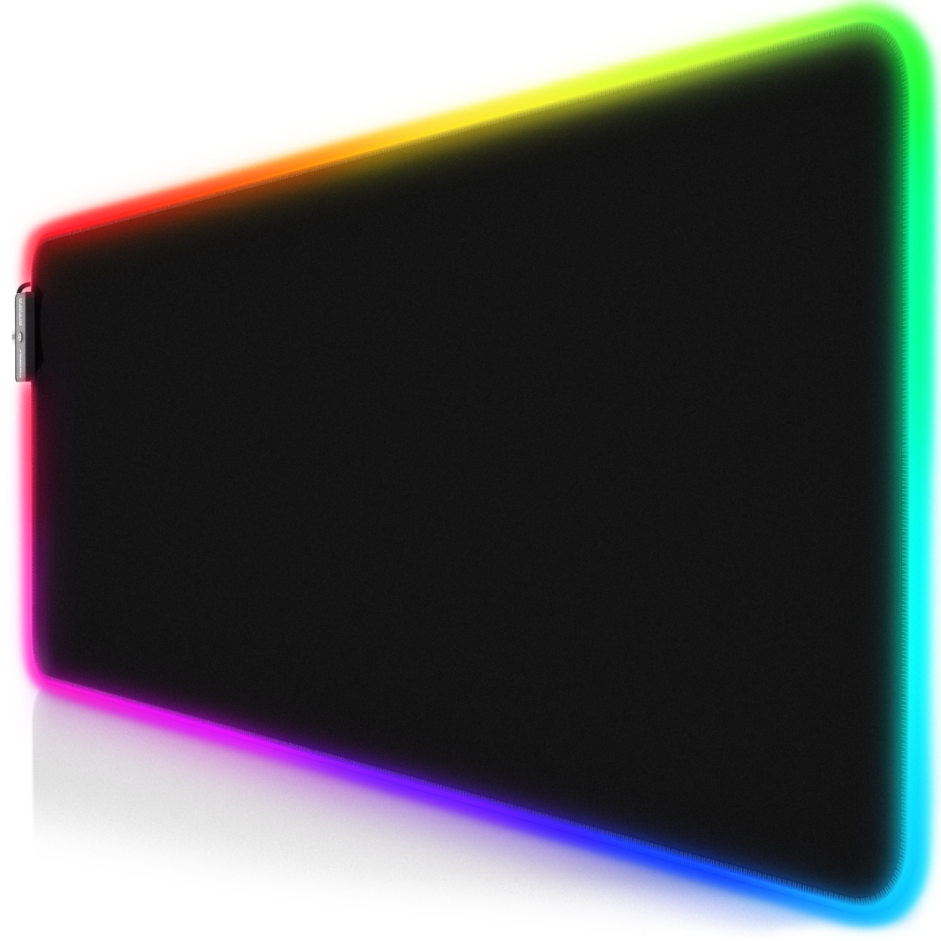 Titanwolf Gaming Mauspad RGB Mousepad 800 x 300 x 3 mm, LED Multi Color XL Tischunterlage, (1-St), rutschfest, abwaschbar, Geschwindigkeit & Präzision, schwarz