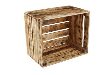 GrandBox Dekokiste Holz Kiste 50x40x30 cm geflammt Vintage (1er Set)