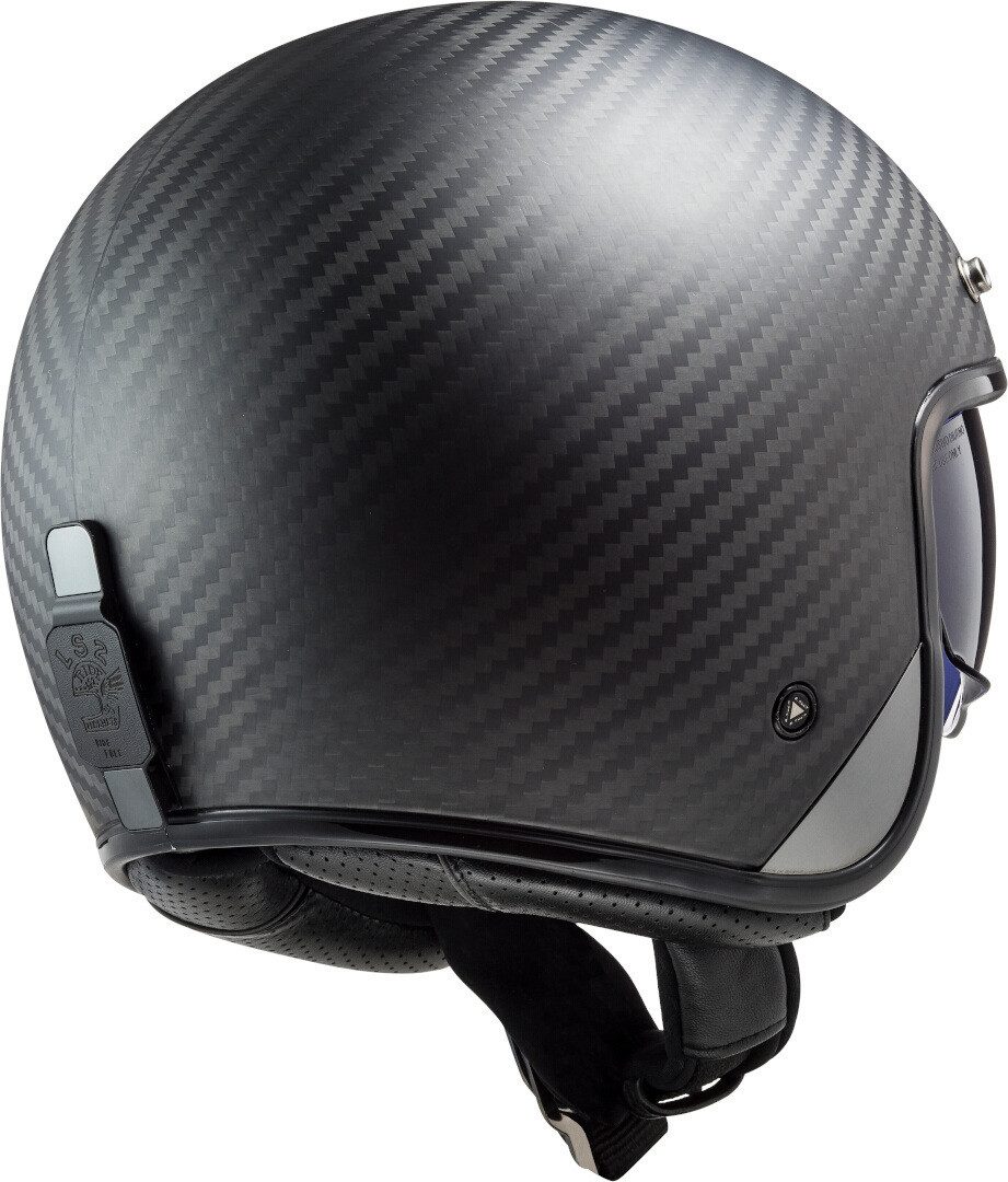 LS2 Motorradhelm OF601 Bob Carbon Jethelm, Integriertes Sonnenvisier