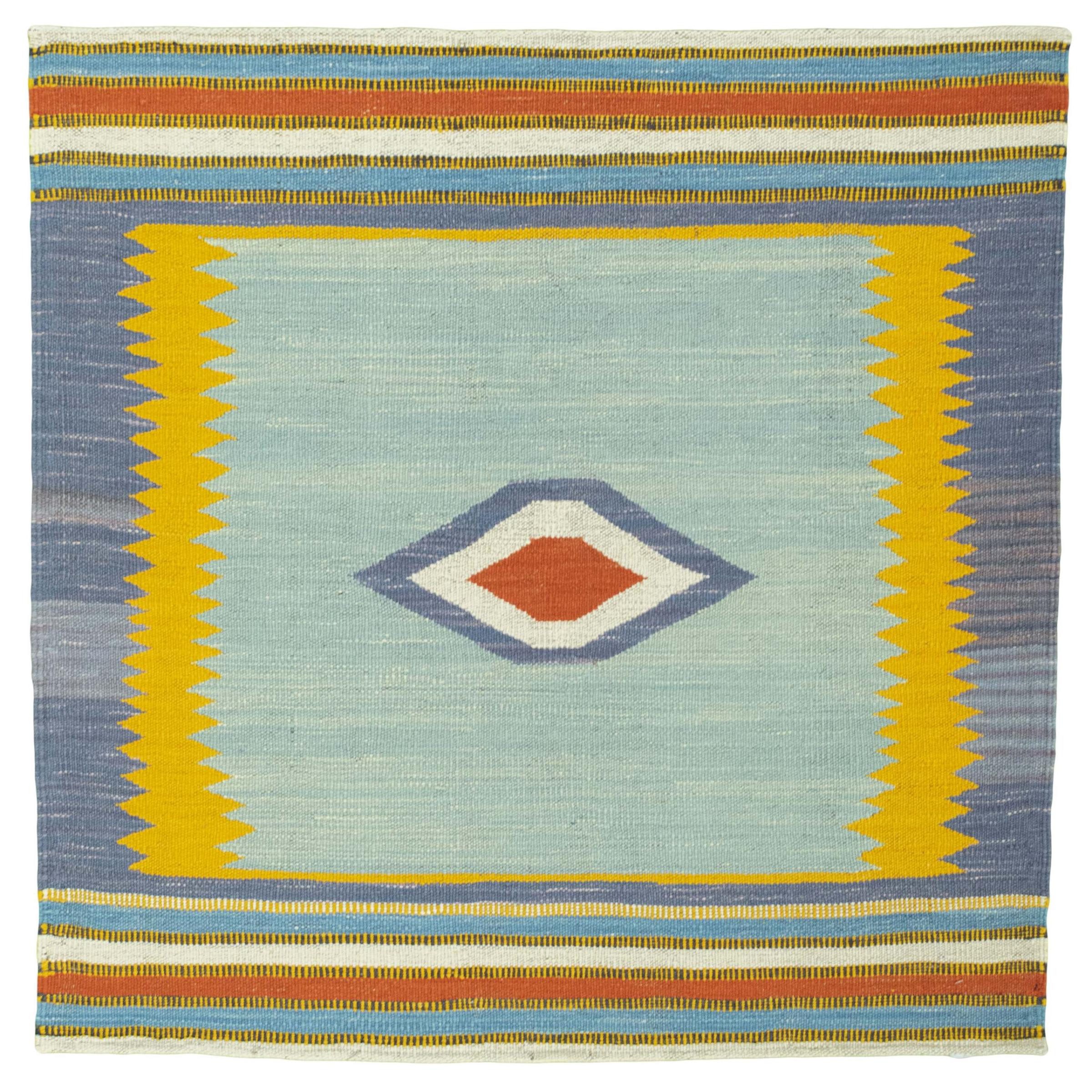 Nain Trading Designteppich Elysian Delight 96x96 Handgewebter Moderner Orientteppich, quadratisch, Höhe: 5 mm