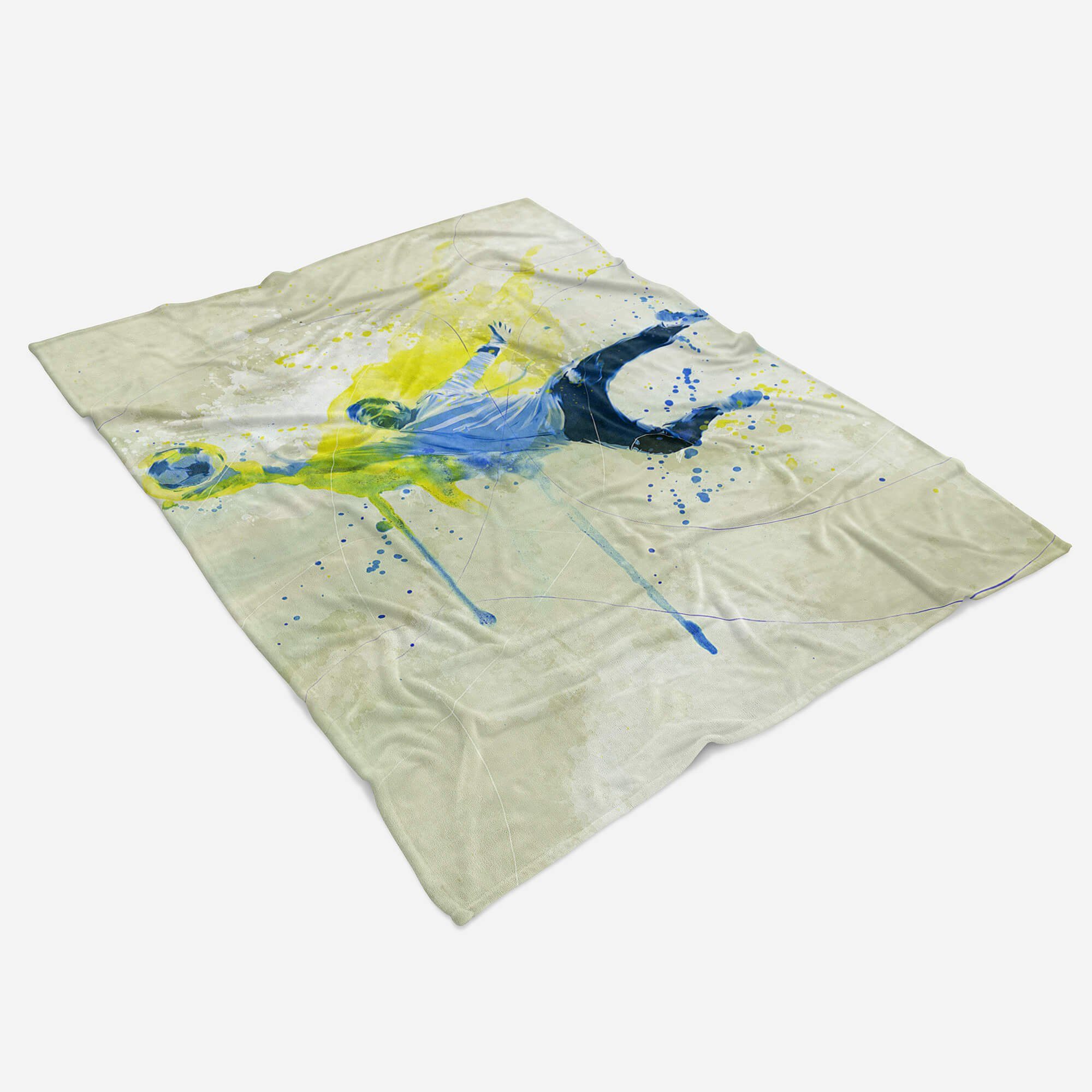 Handtücher SplashArt Sport Handtuch Strandhandtuch Saunatuch Kuscheldecke Kunstvoll Fußball Torwart, Baumwolle-Polyester-Mix (1-St), Handtuch