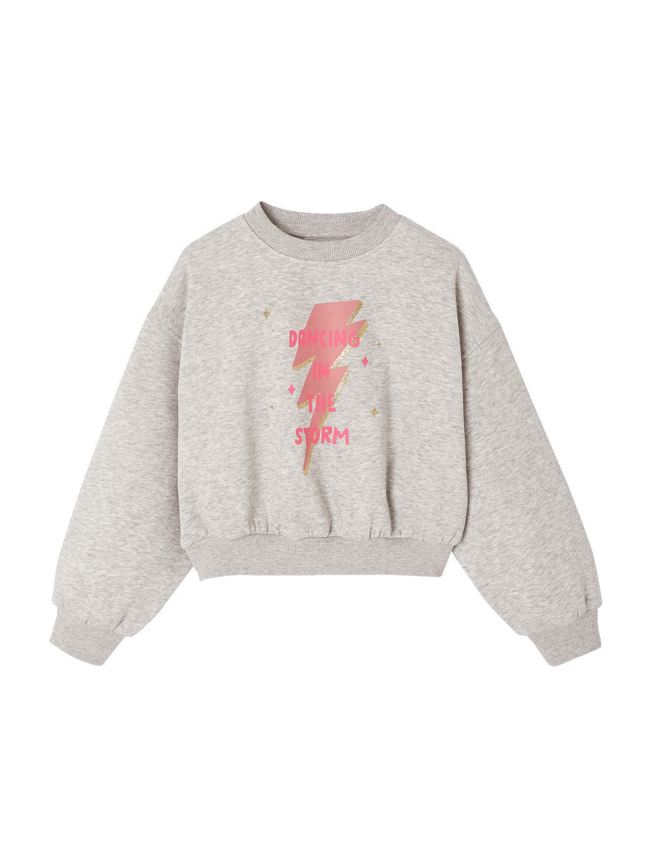 Sweatjacke Mädchen Cropped-Sweatshirt mit Glitzerprint