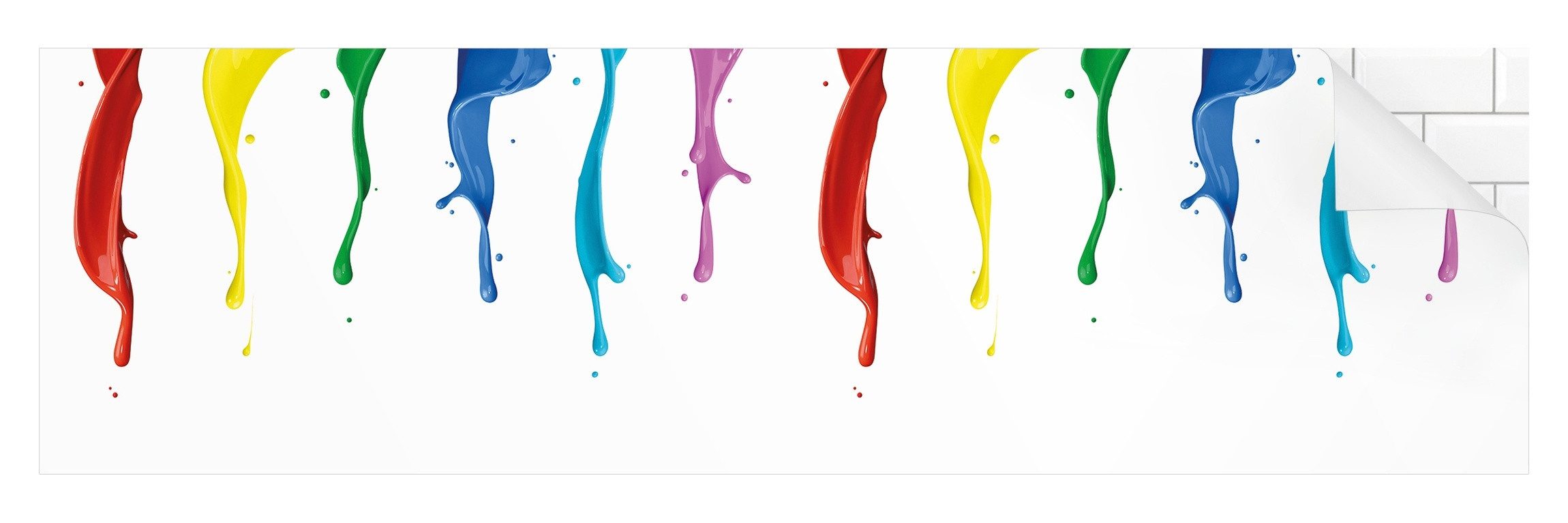 Bilderdepot24 Küchenrückwand bunt dekor Abstrakt Wandpaneel Küche Farbspritzer II, (1-tlg., Nischenrückwand - für Fliesenspiegel ohne Bohren - matt), Spritzschutz Rückwand Küche Herd - Folie selbstklebend versch. Größen