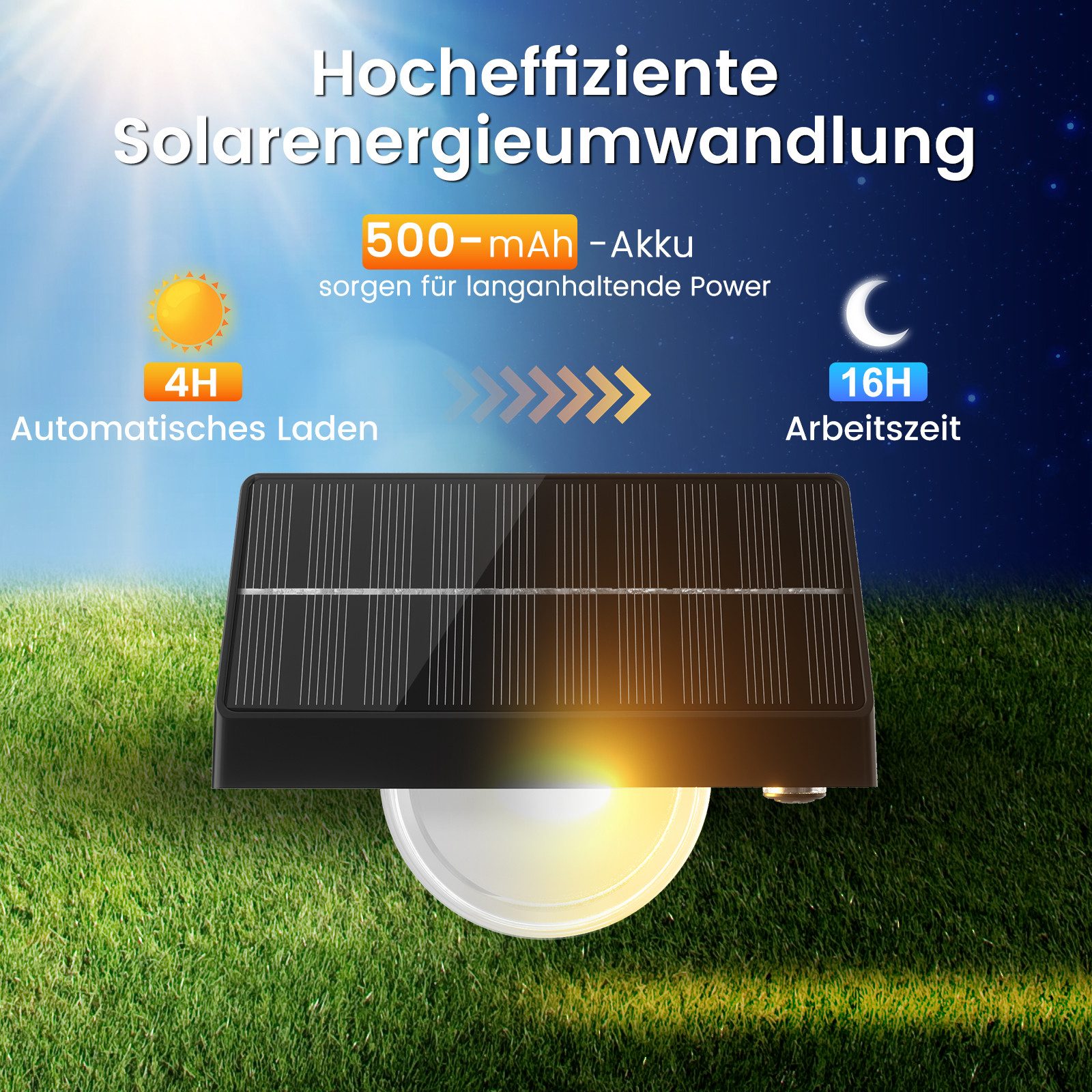 Quntis LED Solarleuchte Solarlampen Außen IP65 solarleuchten für außen stufenleuchte 4/8 stück, LED, warmweiß, Solarlampen Außen für garden, Haust, Veranden, Terrassen,Patios