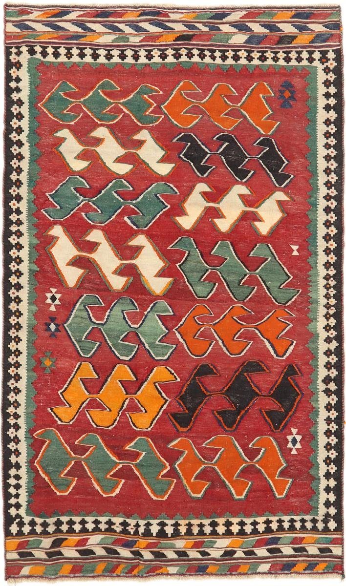 Orientteppich Kelim Fars Azerbaijan Antik 140x233 Handgewebter Orientteppich, Nain Trading, rechteckig, Höhe: 4 mm