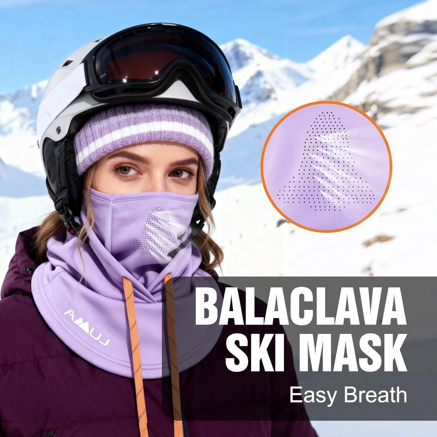 LuxusKollektion Sturmhaube Sturmhaube Skimaske Balaclava Fleece Herren Damen Violett
