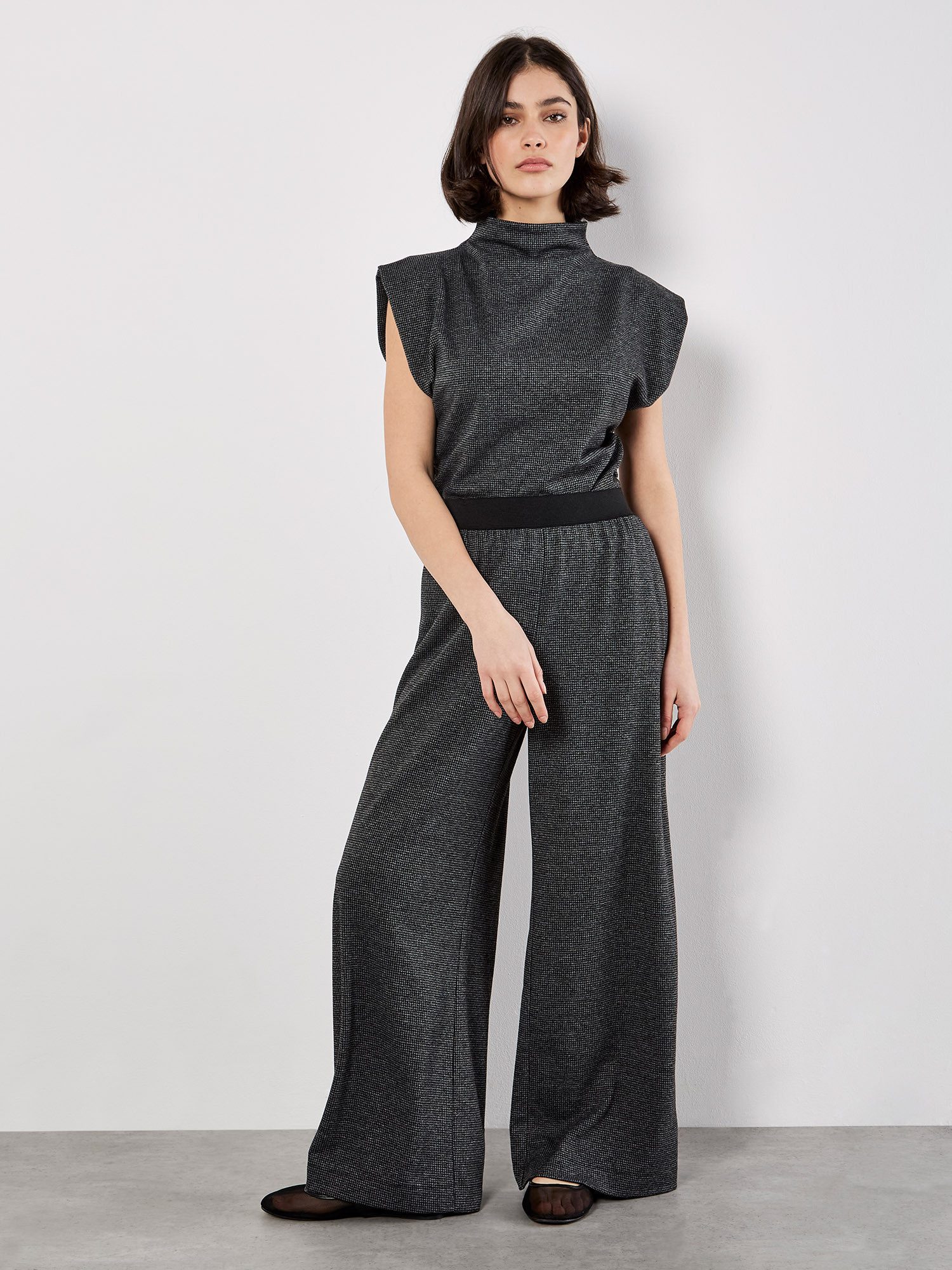 Apricot Strickhose Weite Hose mit Hahnentrittmuster günstig online kaufen