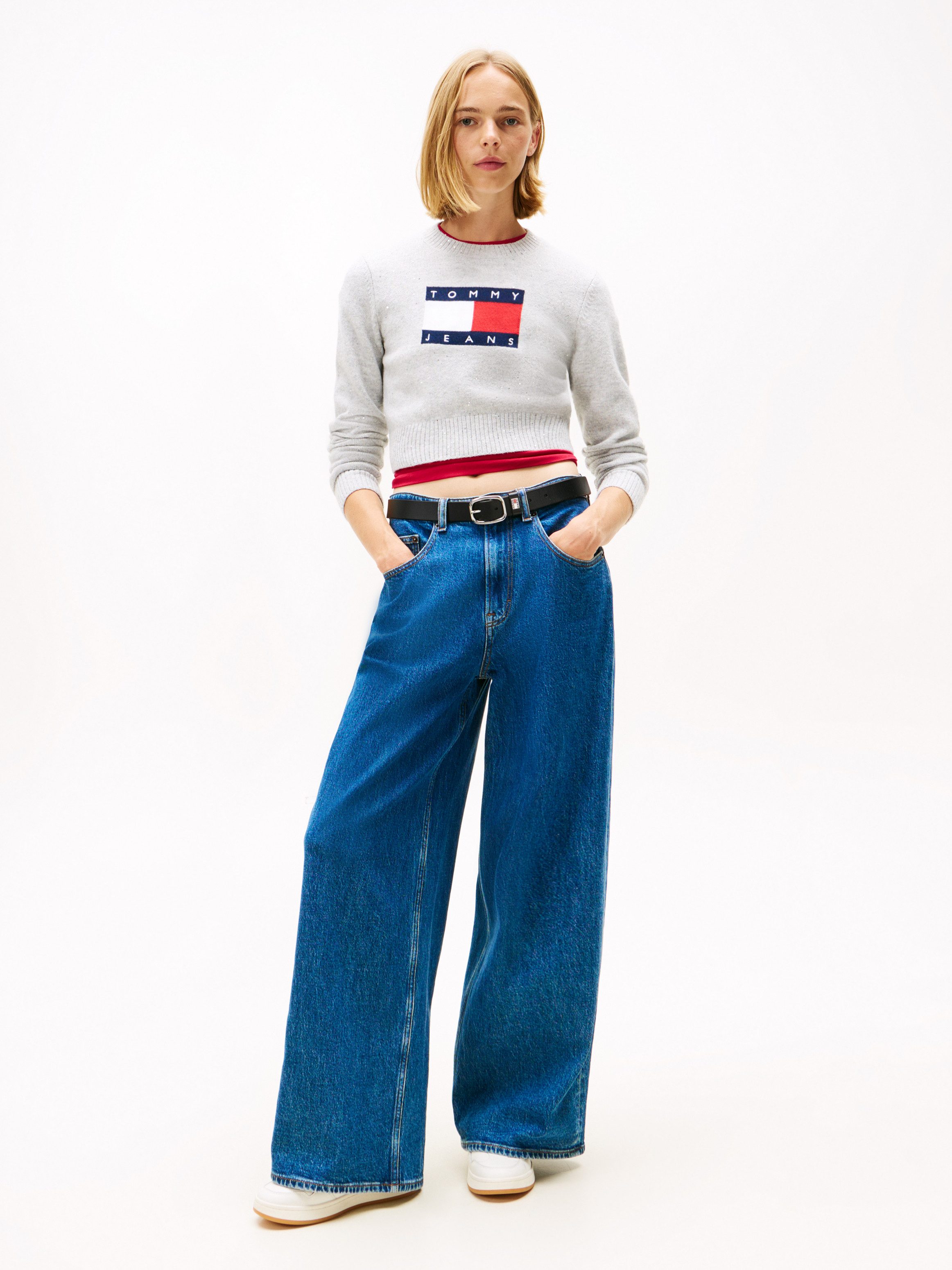 Tommy Jeans Strickpullover TJW SPARKLE FLAG SWEATER EXT