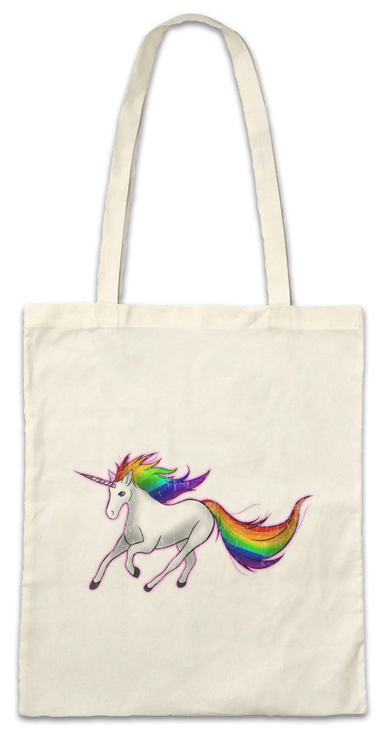 Urban Backwoods Beuteltasche Unicorn III Stofftasche Einhorn Comic Anime Regenbogen Rainbow Cute (1-tlg), Fantasy Fairies Princess Fairytale