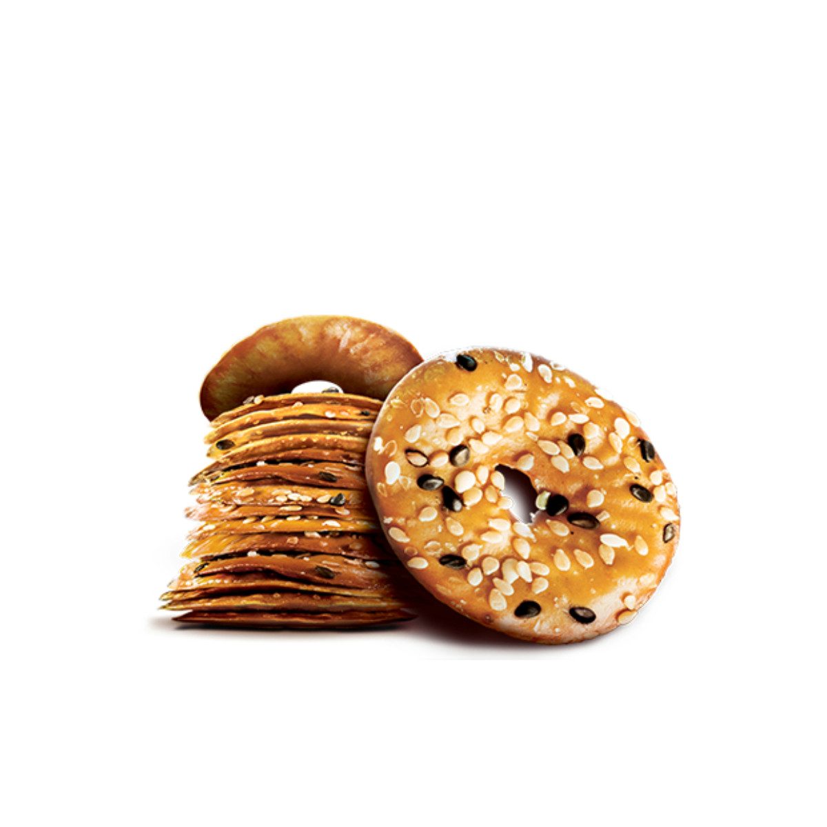 ELEPHANT Knabberei, Alka Elephant Baked Squeezed Pretzels Black and White Sesam 80g