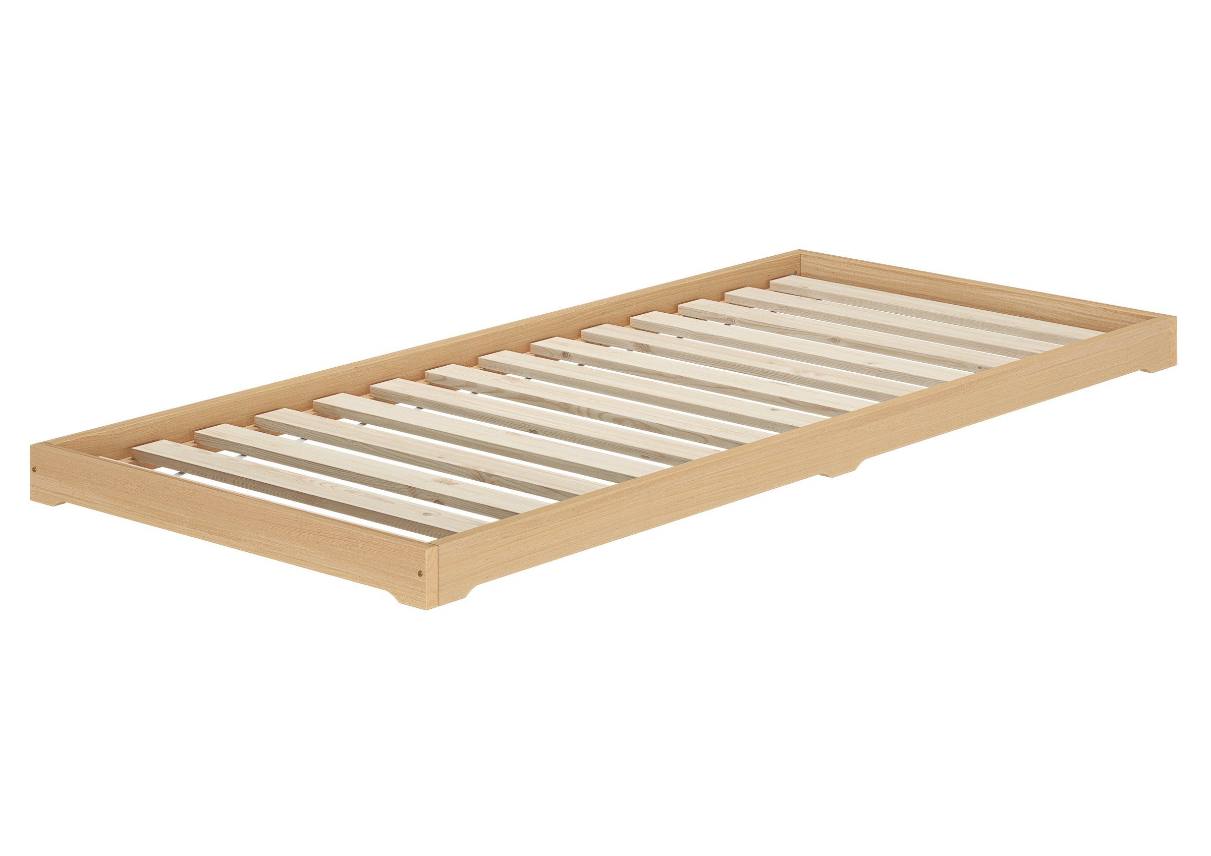 ERST-HOLZ Futonbett Niederflurbett Futon Bodenbett 90 x 200 cm Buche Massivholz, Buche farblos lackiert