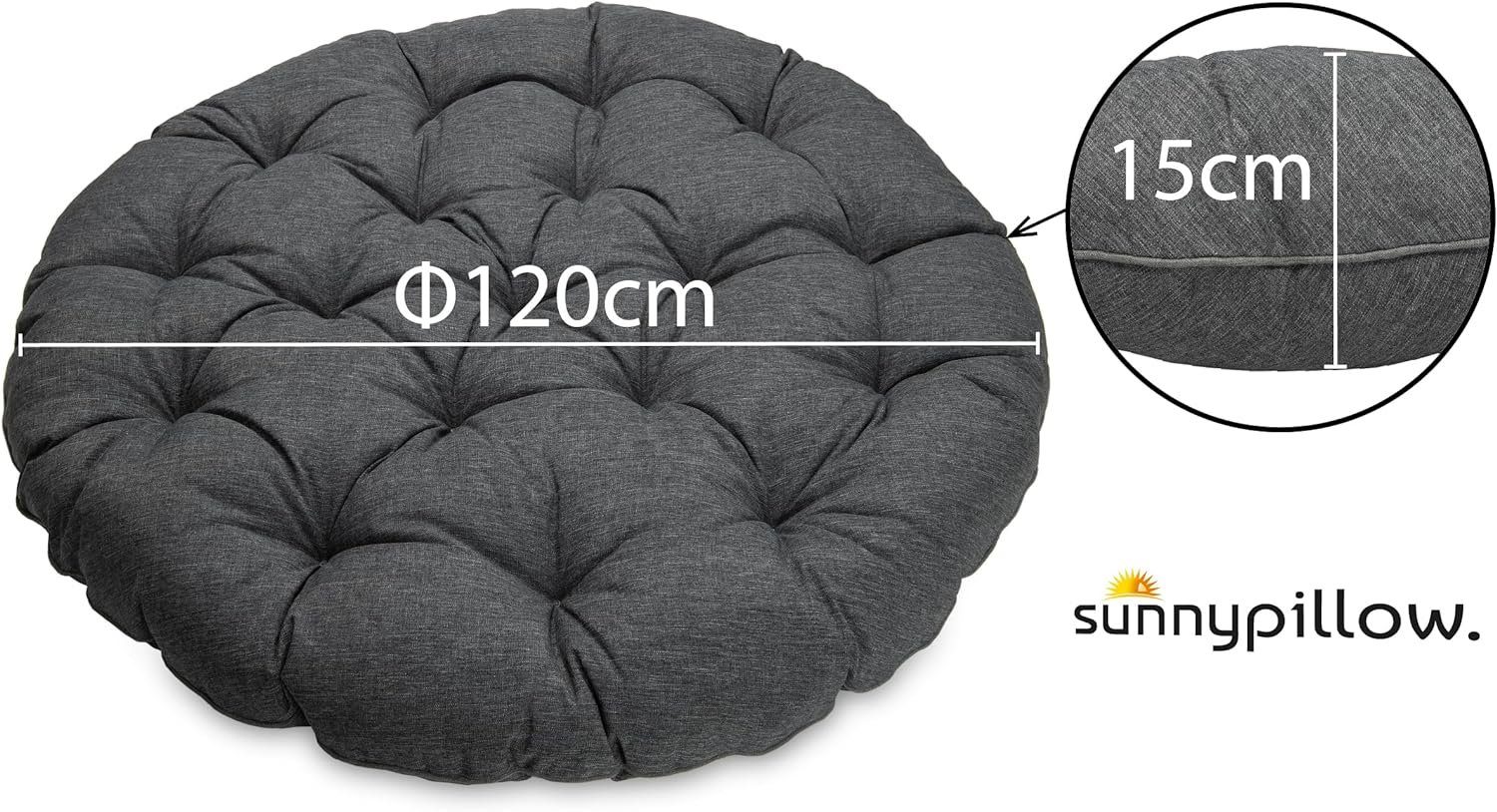 sunnypillow Sesselauflage Polster für Papasansessel, rund Durchmesser 120 c günstig online kaufen