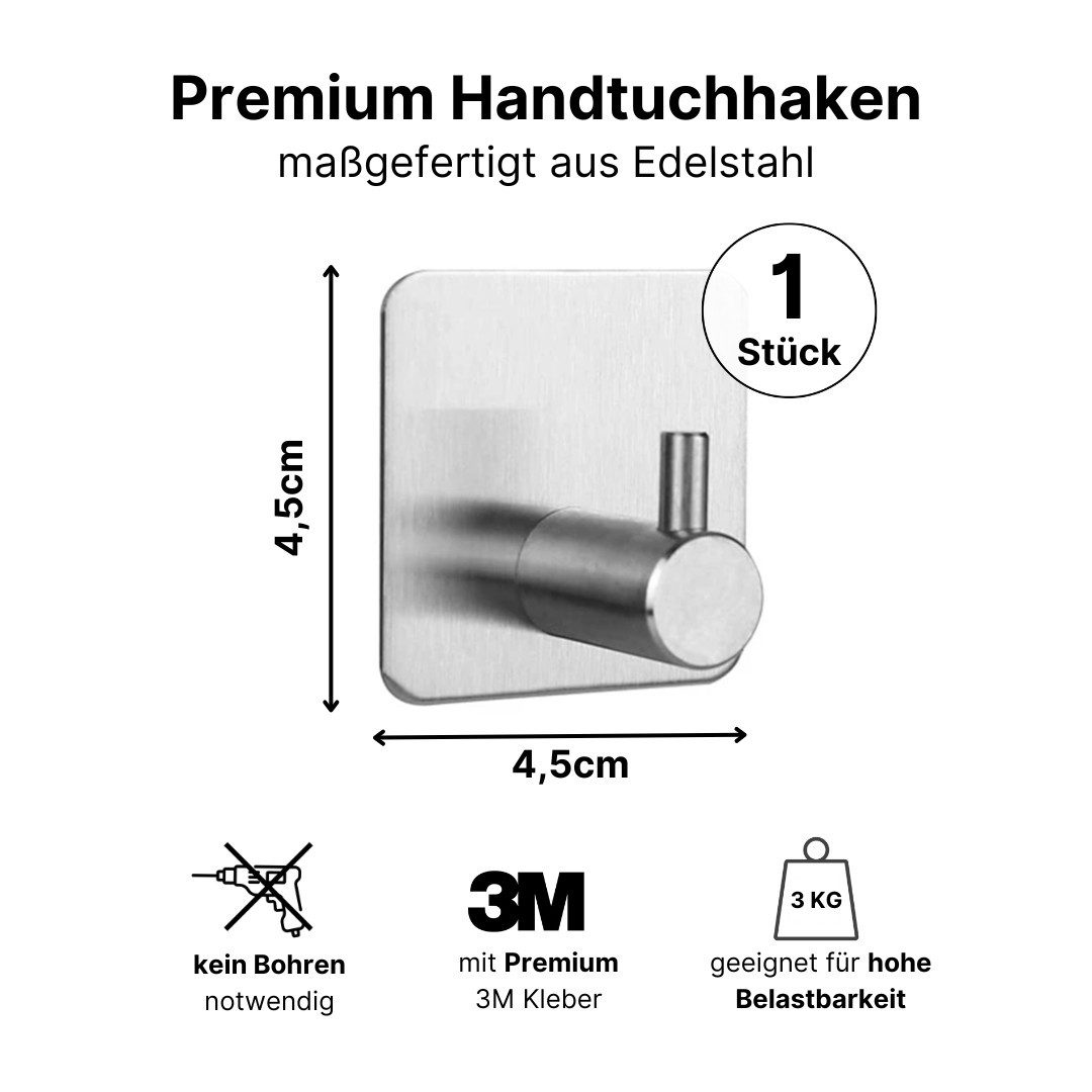 LIVINA HOME Handtuchhaken Haken selbstklebend Bad und Küche, Handtuchhalter, Badezimmer, Bad, Küche, Türen, Kleiderschrank, Wand, Dusche, (1-St), Kleiderhaken ohne Bohren