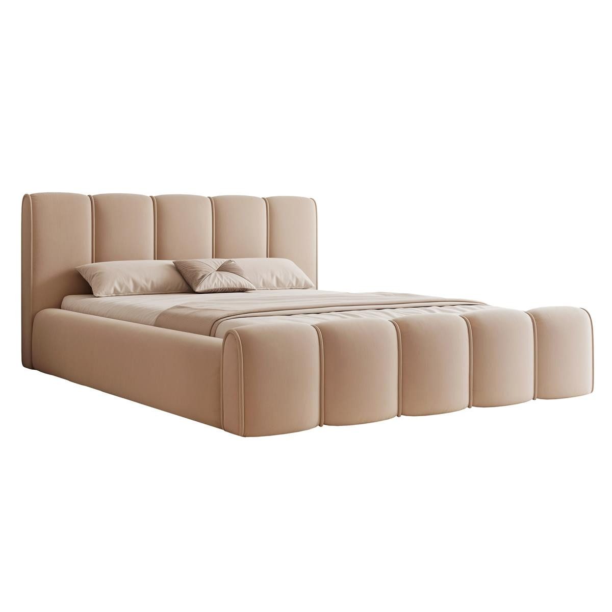 Compleo Polsterbett HERME Gepolstertes Kopfteil, Bubble Design, Designerbett